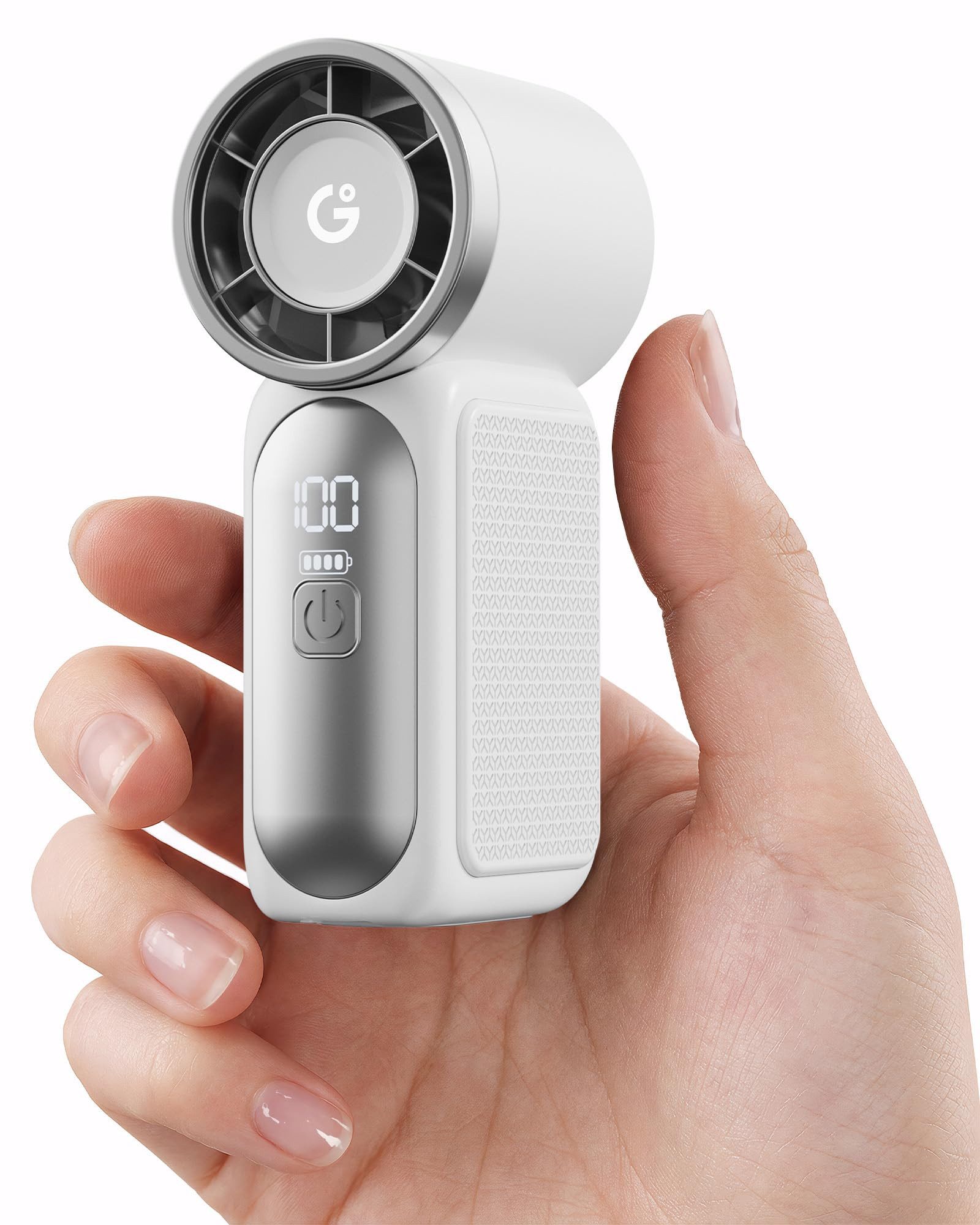Minicloss Handventilator Tragbarer Mini-Handventilator, 6 Geschwindigkeiten, persönlicher, Ventilator mit LED-Display, USB-wiederaufladbar, Mini-Ventilator