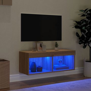 vidaXL TV-Schrank TV-Schrank mit LED-Leuchten Sonoma-Eiche 80x30x30 cm