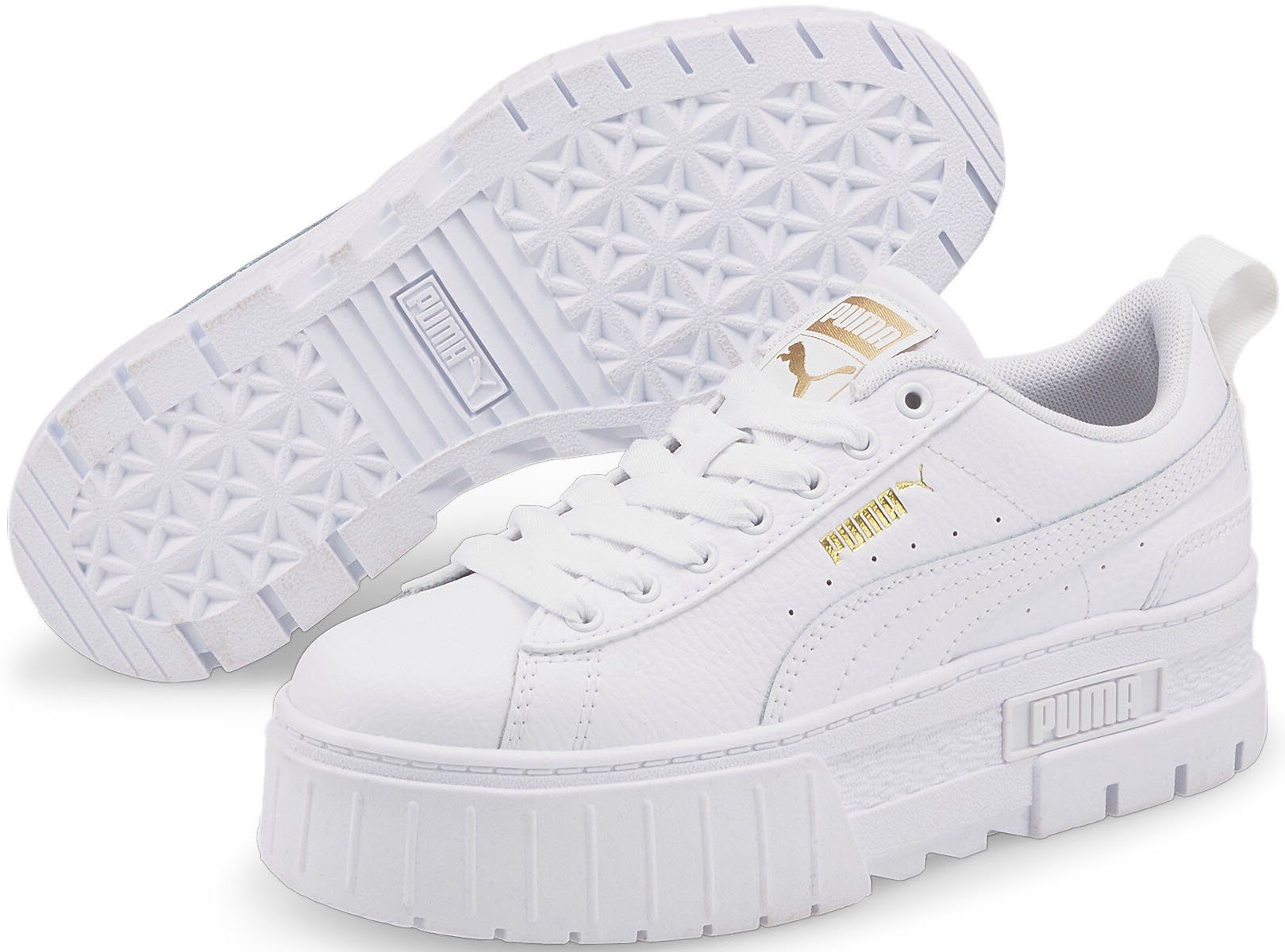 PUMA MAYZE LTH JR Sneaker mit strukturierter Plateau-Gummisohle, herausnehmbare Innensohle