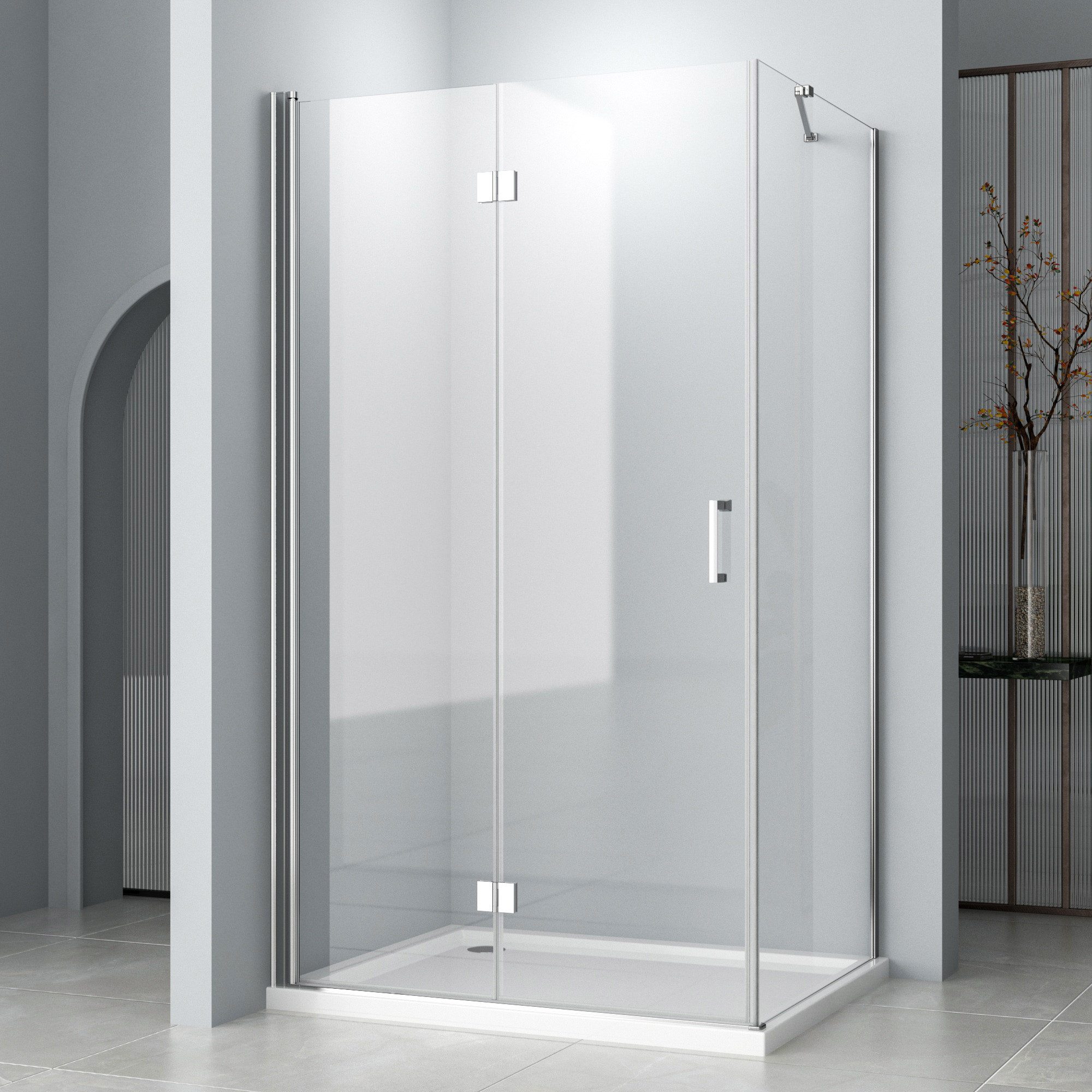 Hopibath Eckdusche Duschkabine Falttür mit Seitenwand günstig online kaufen