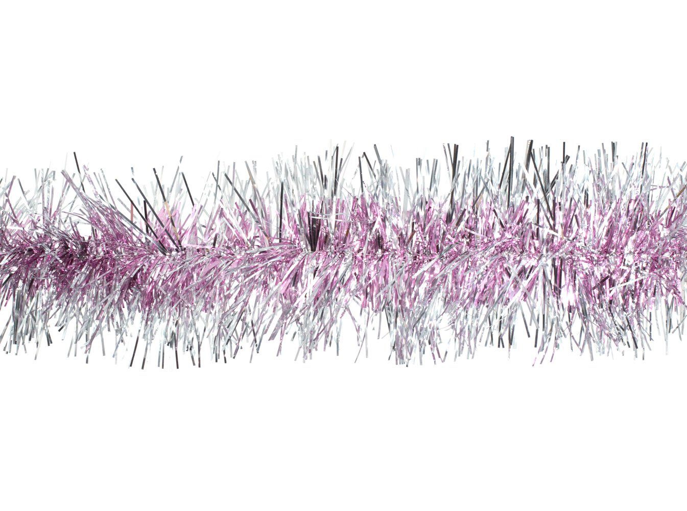 Creativery Гирлянда декоративная, Weihnachtsgirlande Lametta 9cm x 3m hellrosa / silber