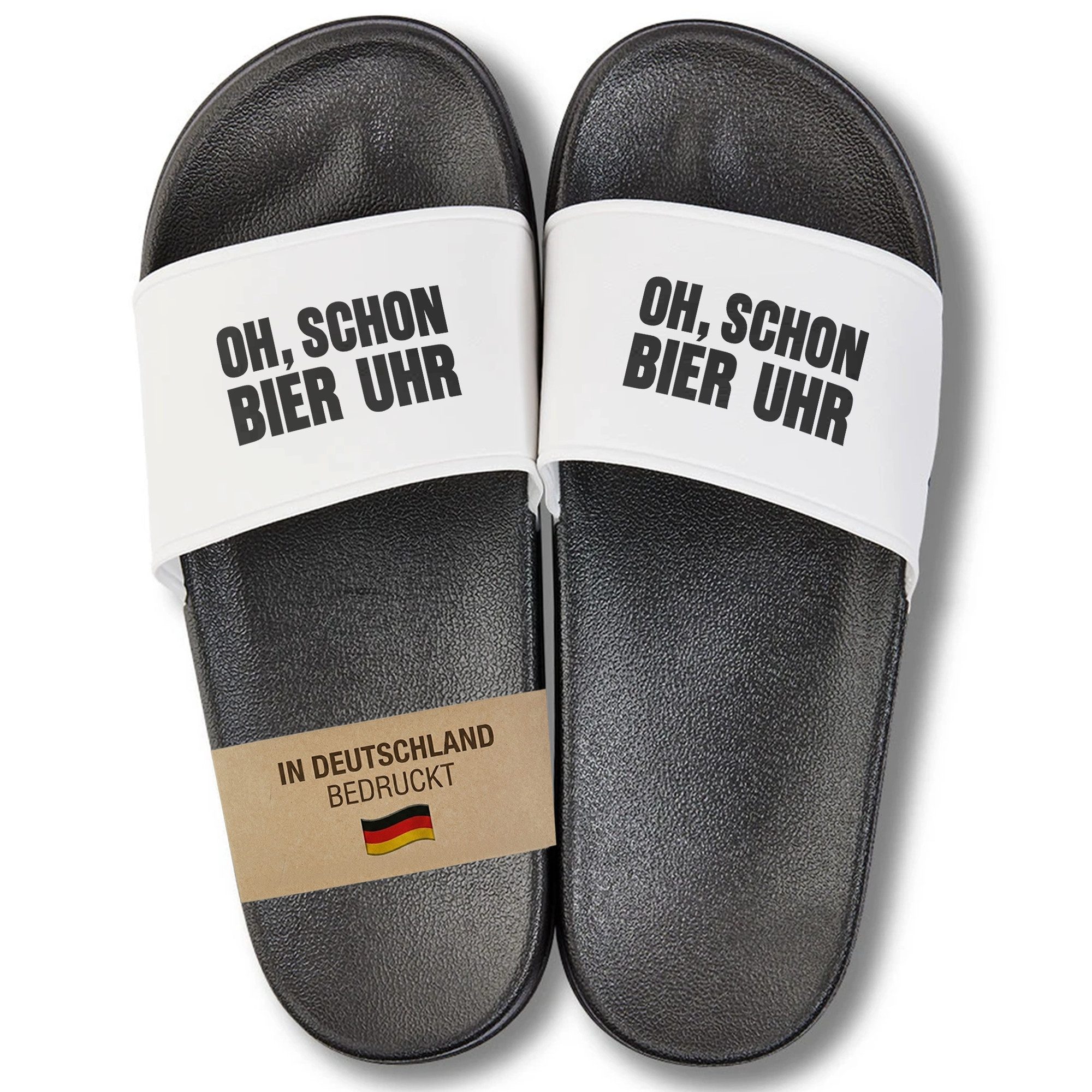 Geschenk JGA Mallorca Badelatschen Männer Spruch Bier Uhr Männer Badepantolette