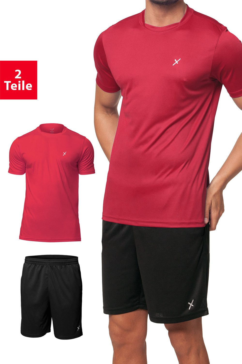 CFLEX Trainingsshirt Herren Sport-Set (2-teilig) - T-Shirt & Shorts - Sportswear Collection