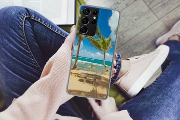 MuchoWow Handyhülle Palmen am Kuau Cove Beach in Maui, Phone Case, Handyhülle Samsung Galaxy S21 Ultra, Silikon, Schutzhülle