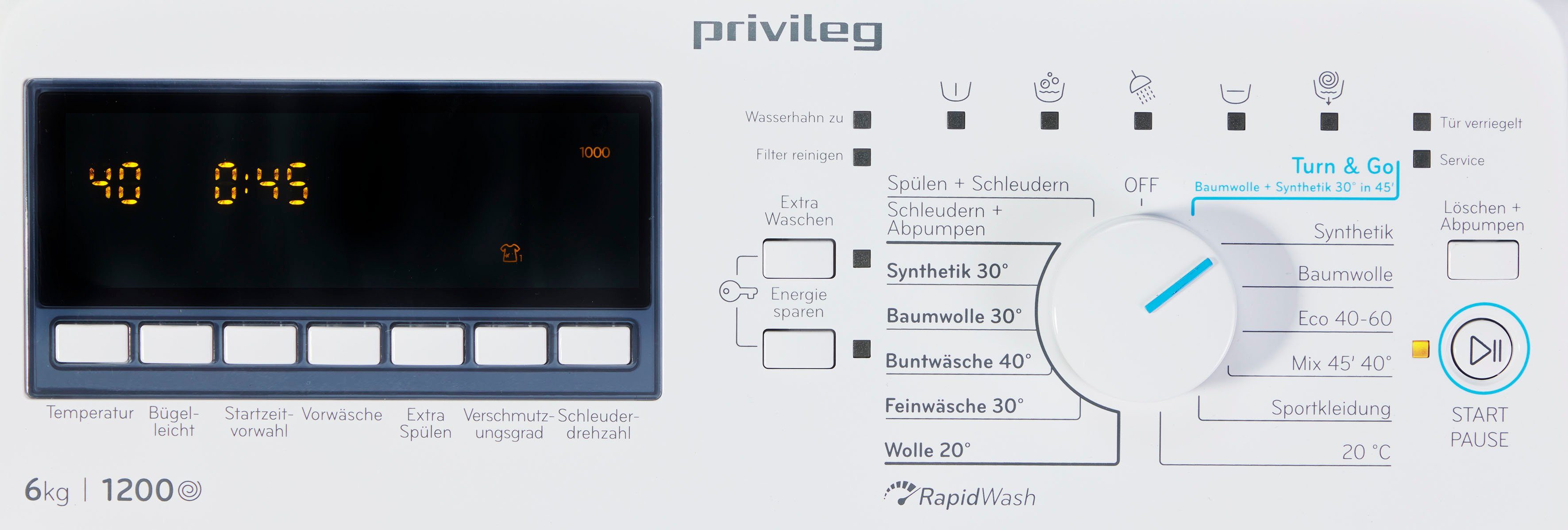 Privileg Waschmaschine Toplader Class N, kg, 1200 6 S5 B6 U/min PWT