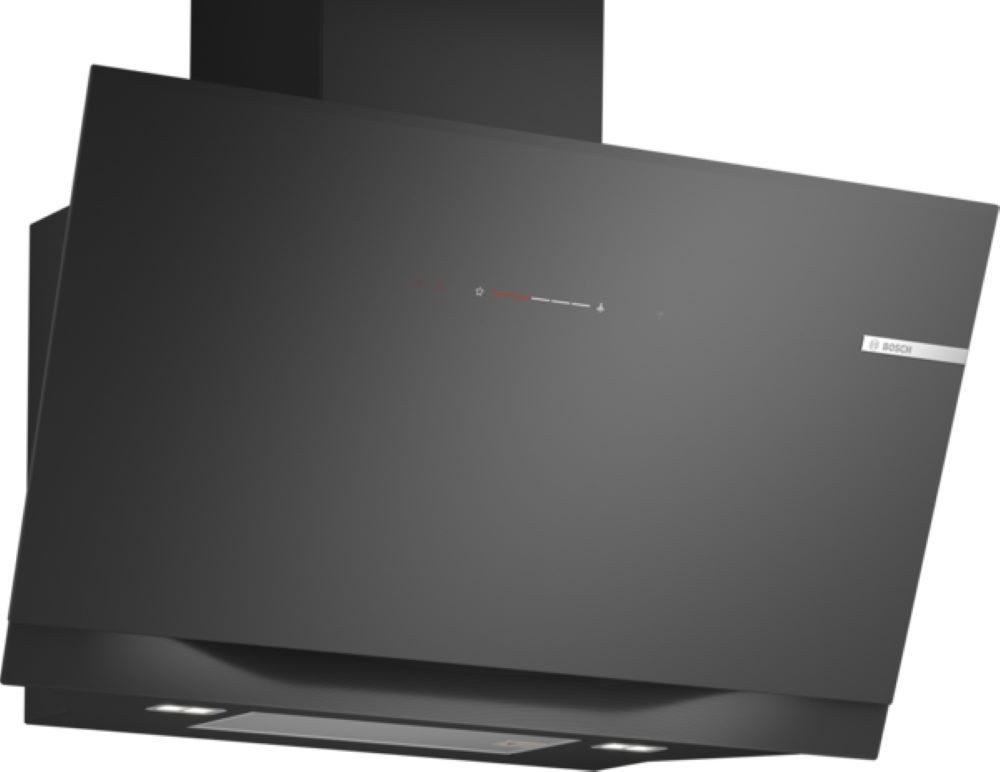 BOSCH Wandhaube DWK91LT60, Serie 6 Wandesse, 90 cm, Klarglas schwarz bedruckt EEK: A+ Serie Serie 6 DWK91LT60, Serie 6 Wandesse, 90 cm, Klarglas schwarz bedruckt EEK: A+