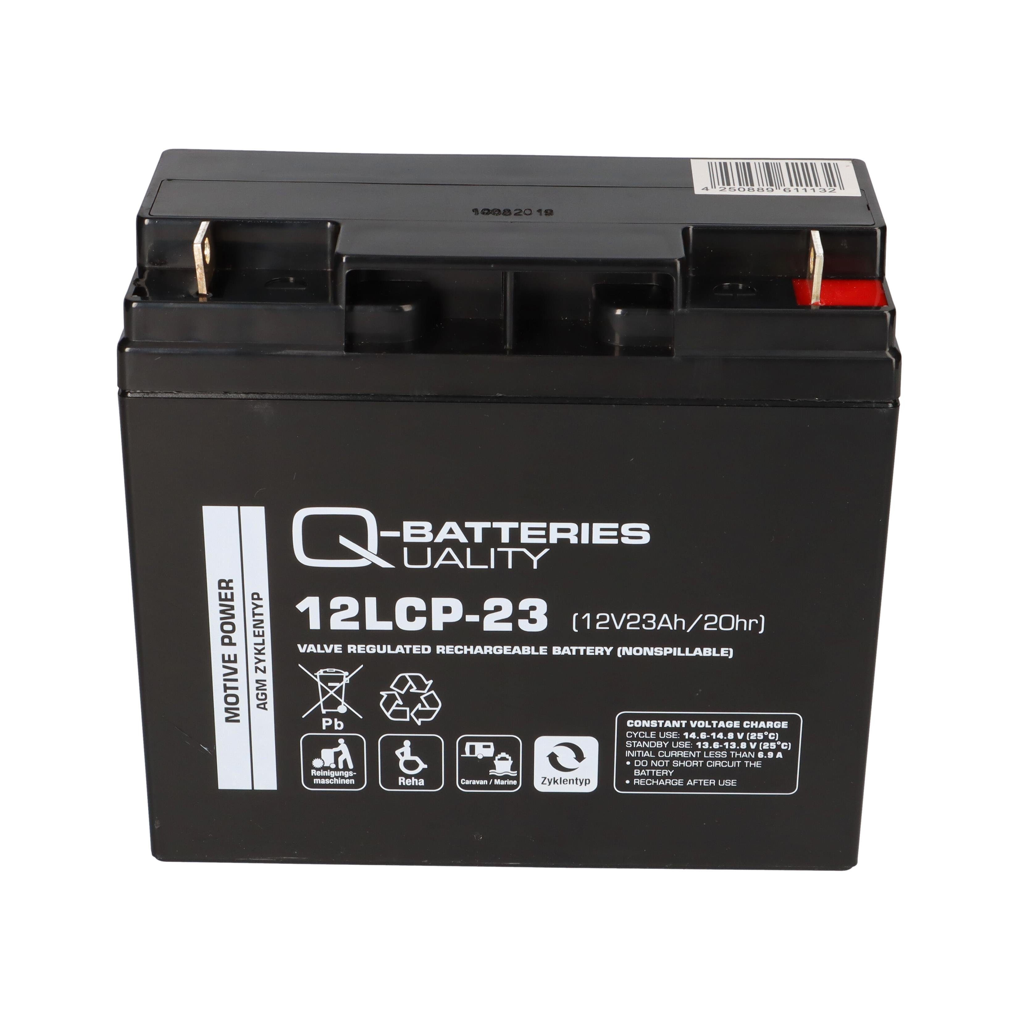 Q-Batteries Q-Batteries 12LCP-23 12V AGM Zyklentyp Deep Blei Bleiakkus Cycle - - 23Ah Akku 