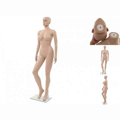 vidaXL Schneiderpuppe Sexy Weibliche Schaufensterpuppe mit Glassockel Beige 180 cm Ankleidep