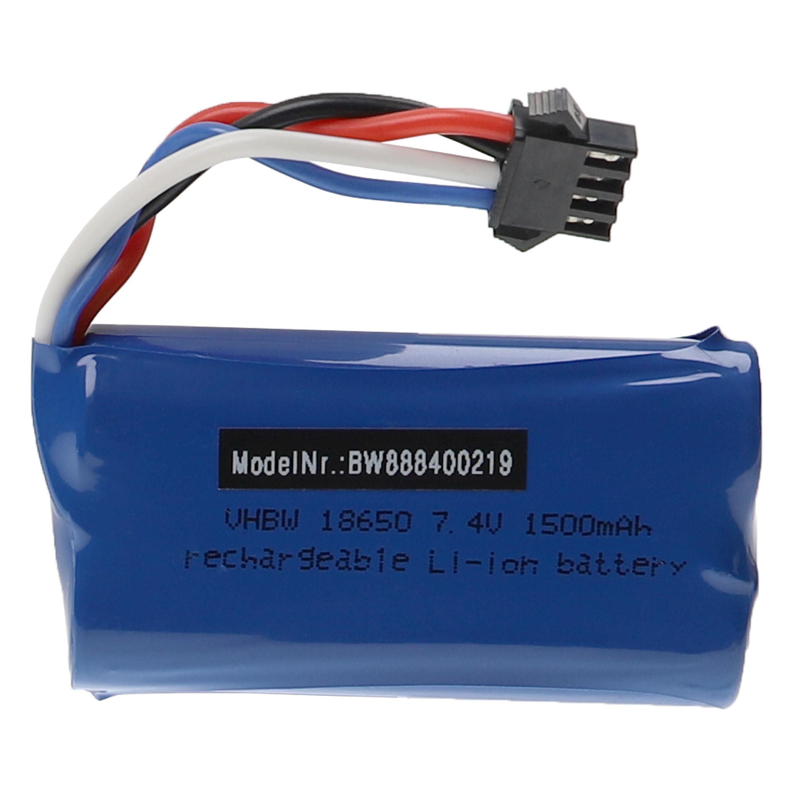 vhbw Akku passend für Huanqi 962, 961 Fernbedienung / Beleuchtung / Waffe / Akku Akku 1500 mAh (7,4 V, 1 St), Leistungsfähiger Austausch-Akku für Ihre RC Modelle, Wiederaufladbar