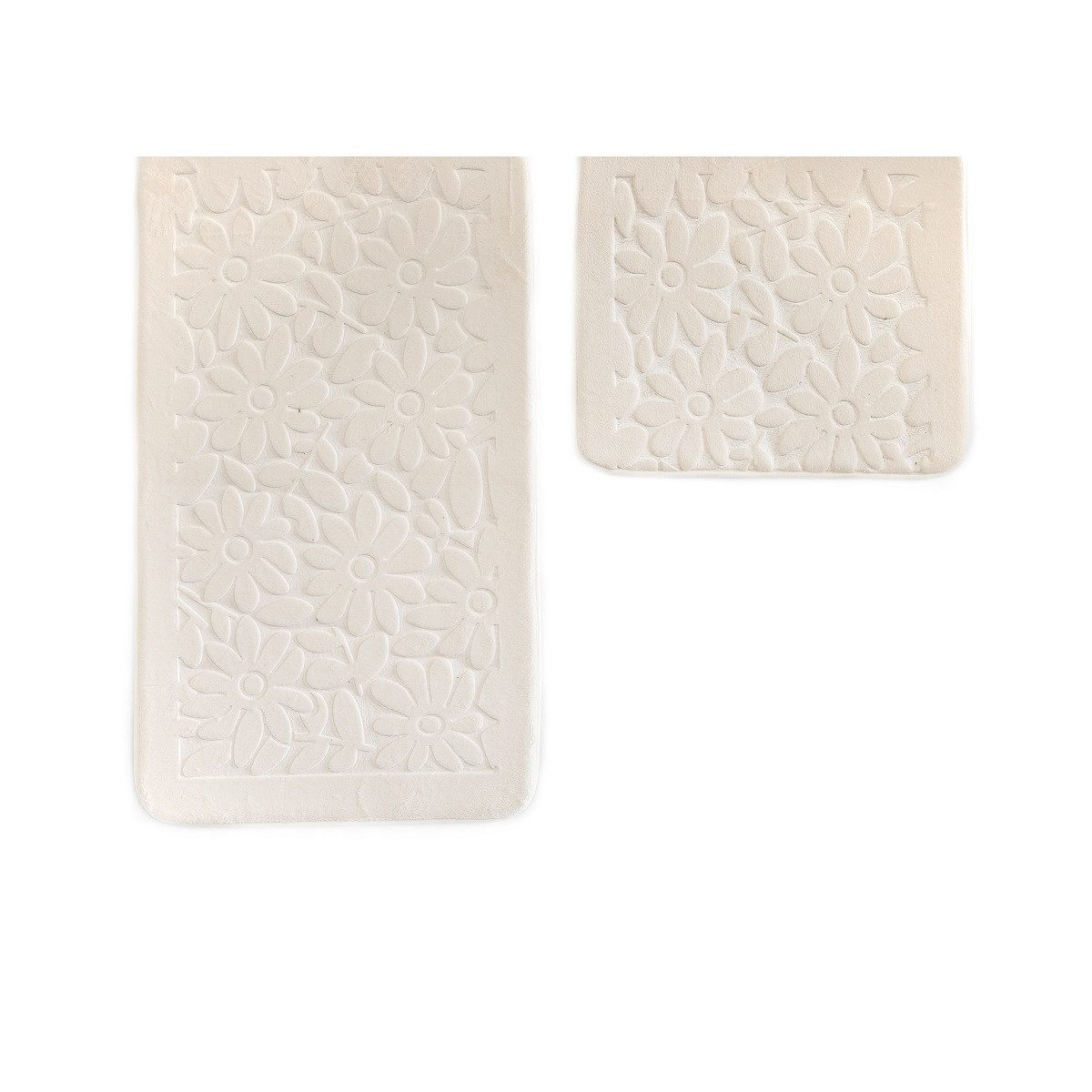 Badematte Premium 2 teiliges Bademattenset aus Polyester Rutschfest Waschbar