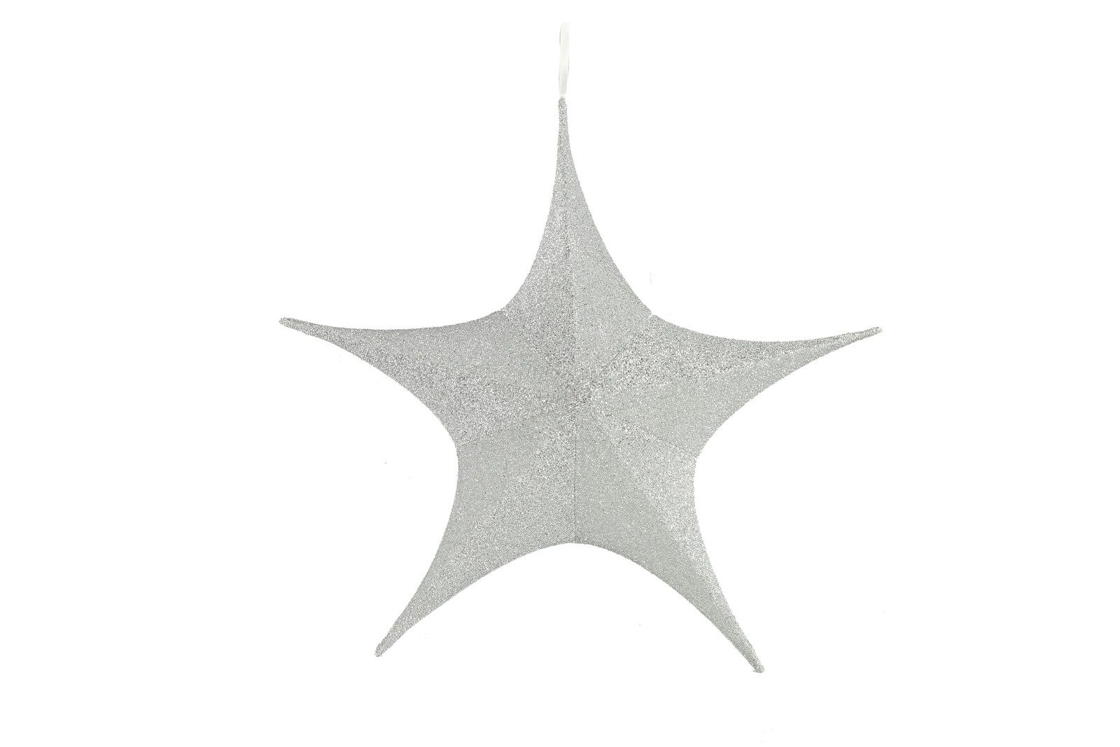 Decostar Weihnachtsfigur Weihnachtshänger Stern Glitzer Maria M silber 80cm