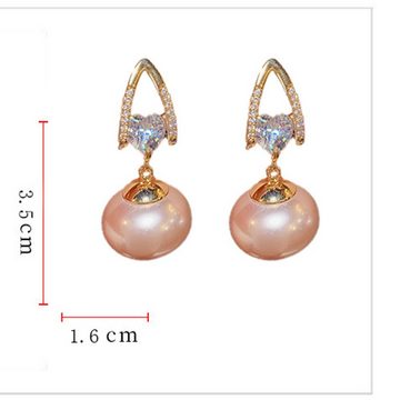 LAKKEC Paar Ohrhänger Elegante Perlenohrringe Strass-BräuteOhrringe Damenschmuck, Geeignet für Hochzeiten, Partys