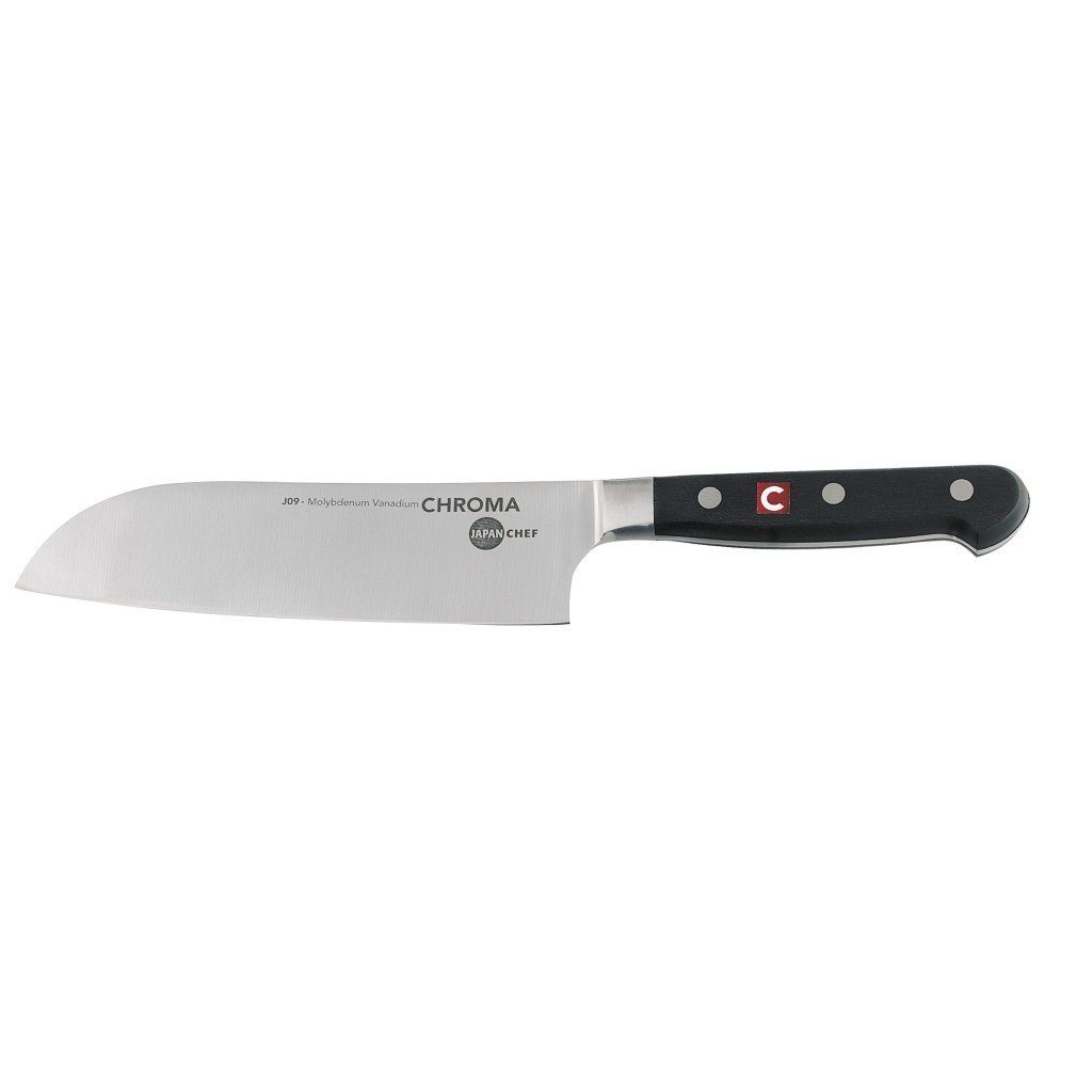 Set: Santoku Japanchef J-01 J-09 CHROMA Messer-Set, Schälmesser +