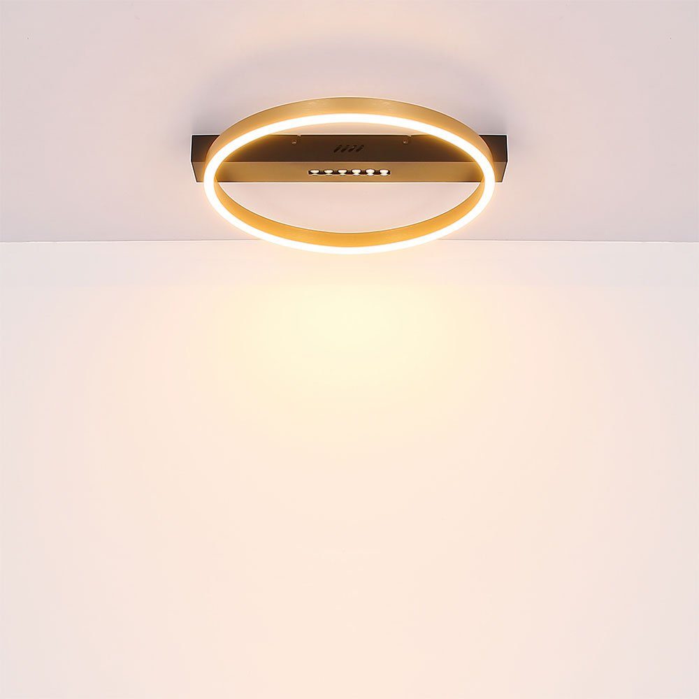 Deckenlampe Wohnzimmerlampe Deckenleuchte, etc-shop Goldfarbe Deckenleuchte LED Stufenschalter LED