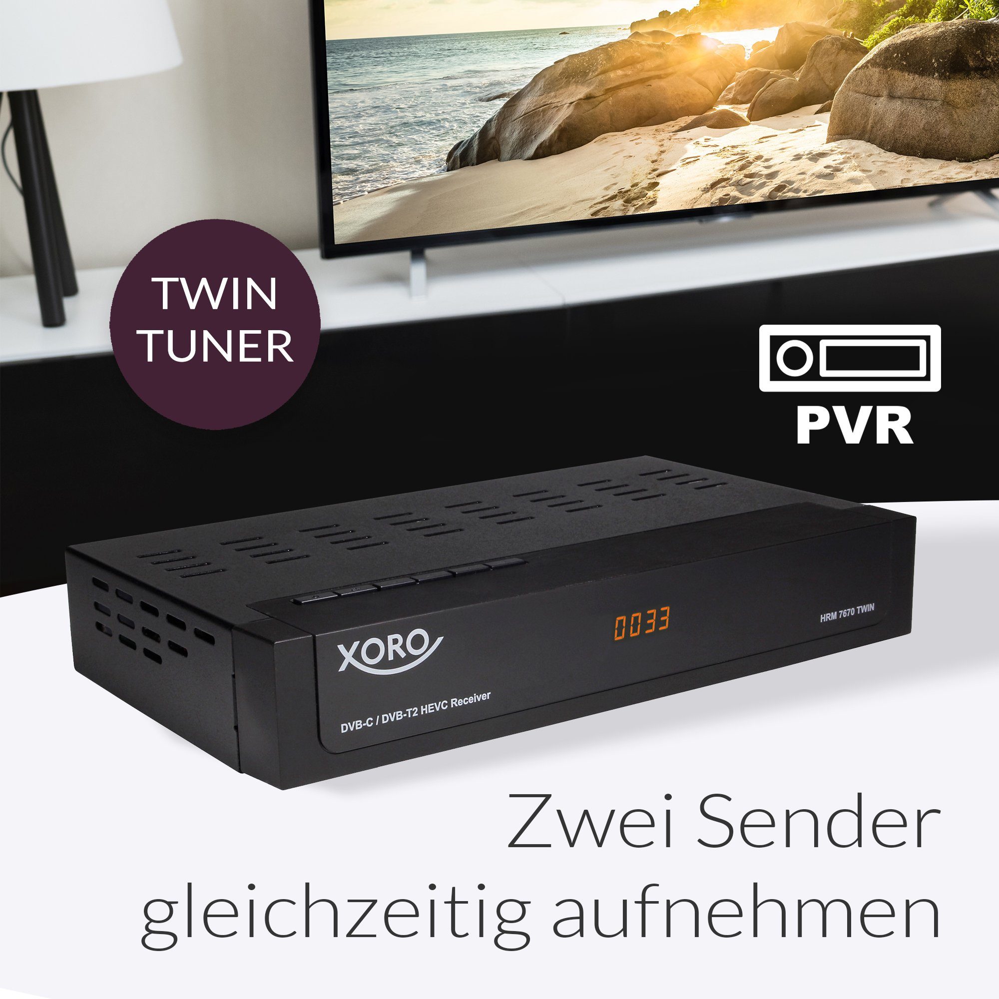 Xoro HRM 7670 TWIN - FullHD HEVC DVB-T/T2/C Combo Kabel-Receiver (Full HD)