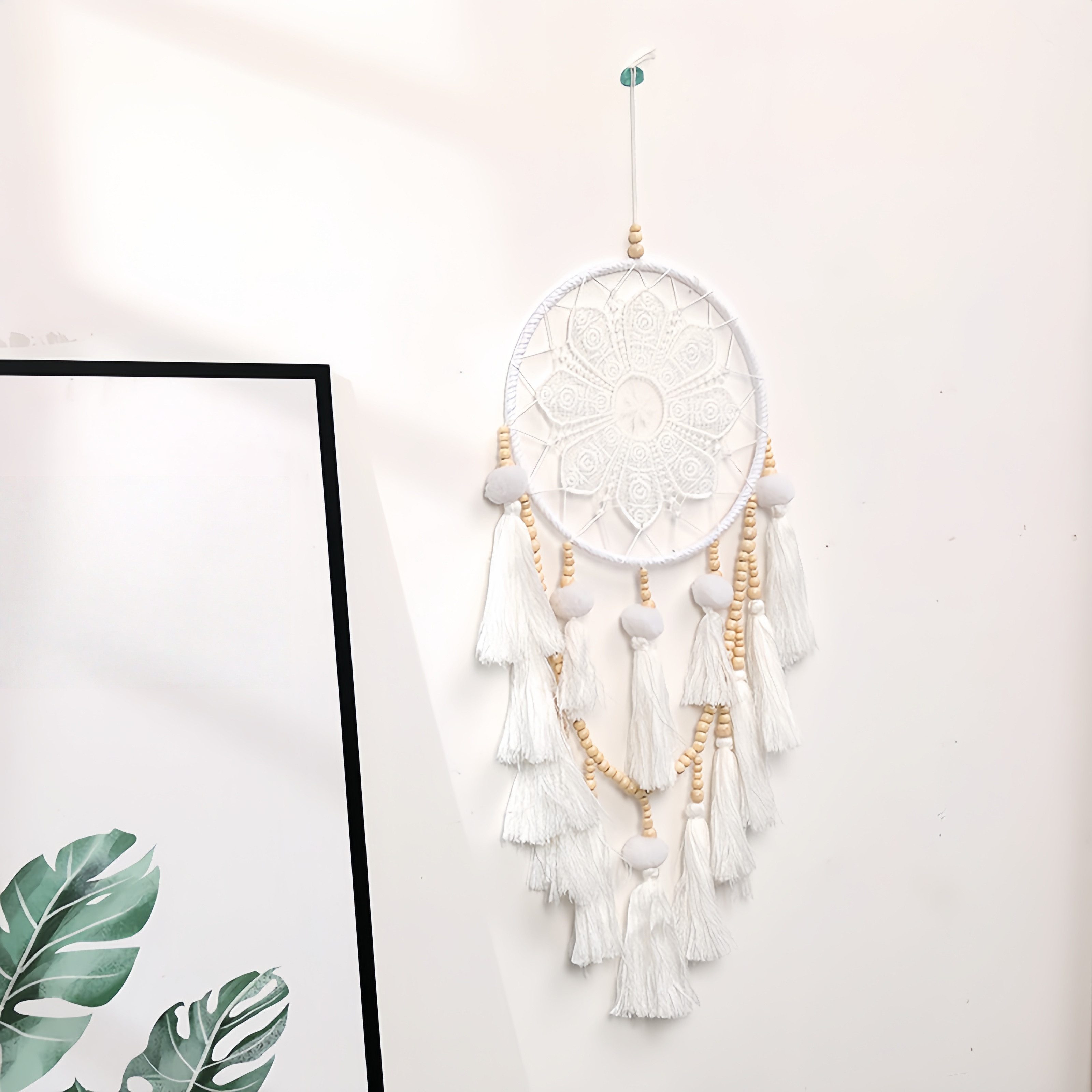 FOUORTUNATE-BEE Traumfänger Traumfänger mit Quasten, Wanddeko für Schlafzimmer & Wohnzimmer, Handgefertigter Traumfänger, Wohnaccessoire für Zuhause