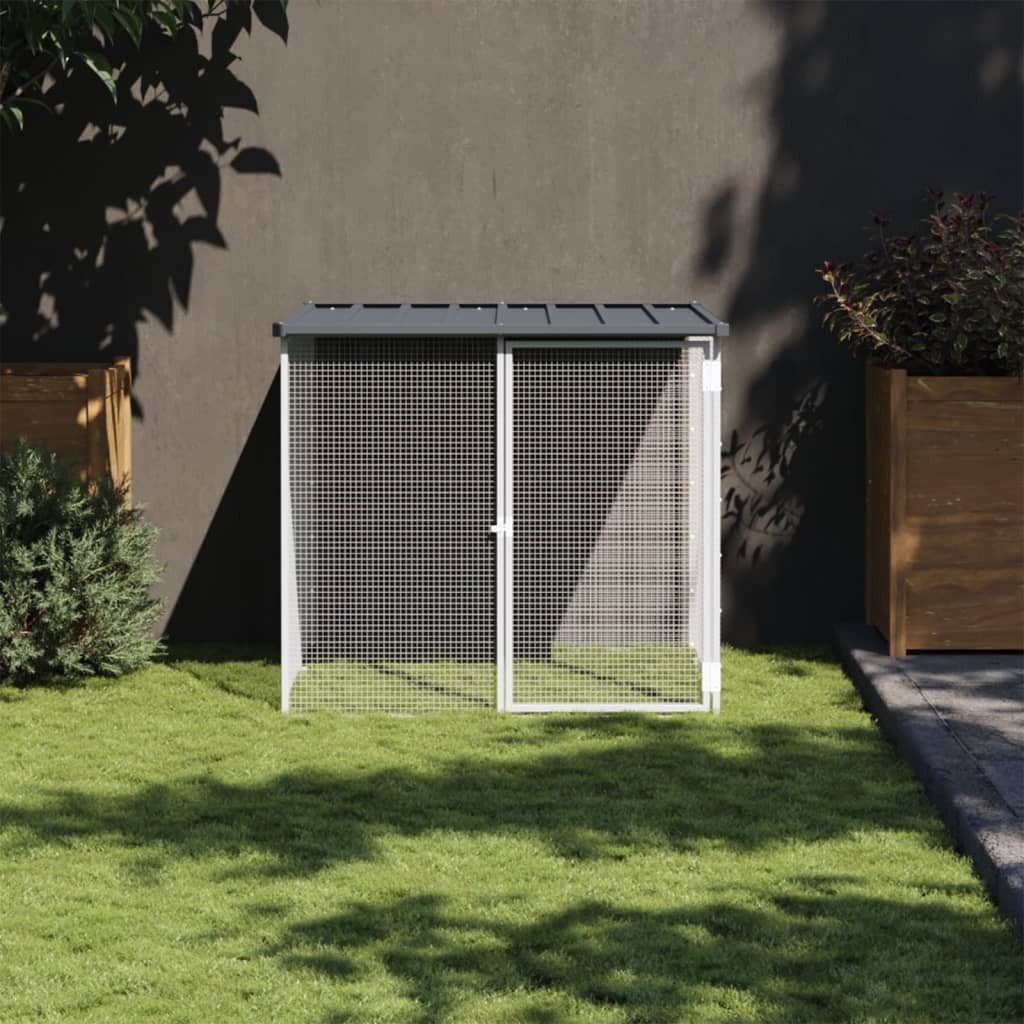 vidaXL Hühnerstall, Hühnerkäfig mit Dach Anthrazit 103x98x90 cm Verzinkter Stahl