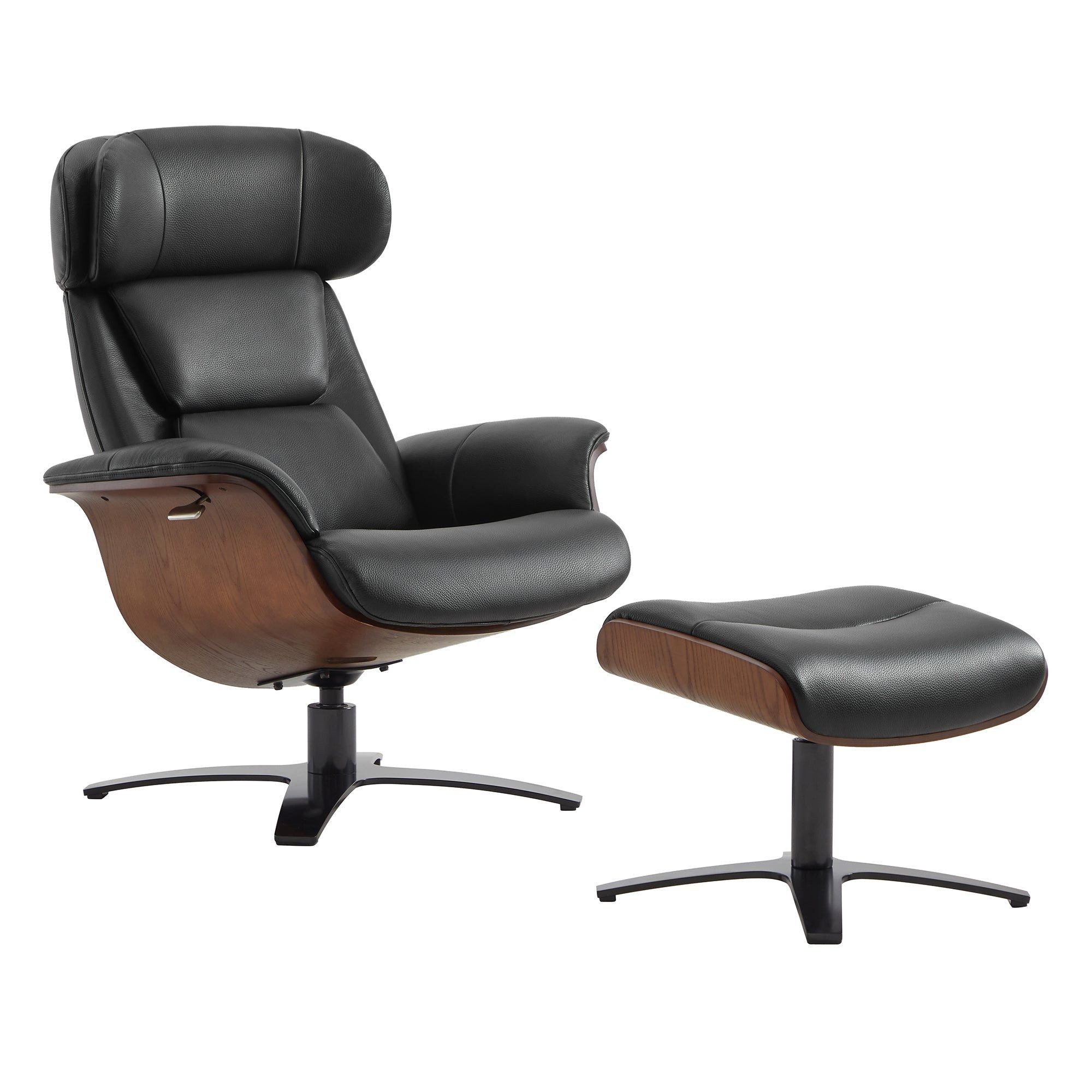 CHITA Relaxsessel (1 St, 1-St), Einzelsessel, Relaxsessel mit Fußhocker, Echtleder, 180° drehbar