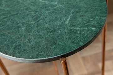 riess-ambiente Beistelltisch NOBLE I Ø35cm grün / gold (Einzelartikel, 1-St), Wohnzimmer · Handarbeit · Marmor · Metall · rund · abnehmbare Platte