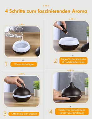 AOYATE Diffuser Aroma Diffuser, 550ml, Aroma Ultraschall-Vernebler, 550,00 l Wassertank, Aroma sparsamen Ultraschall-Vernebler in kleine Duftspender verwandeln