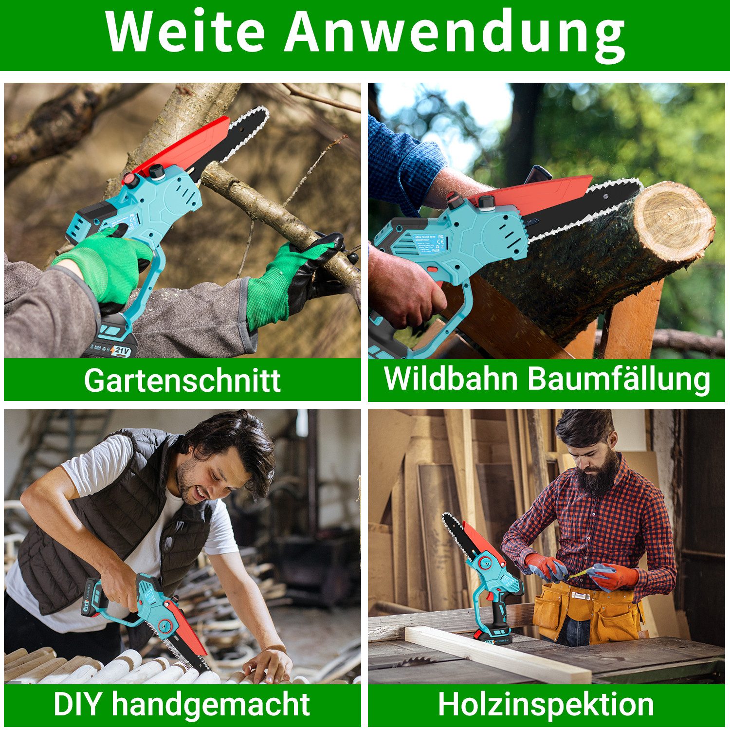SURFOU Akku-Kettensäge 6 Zoll Kettensäge Elektrisch günstig online kaufen