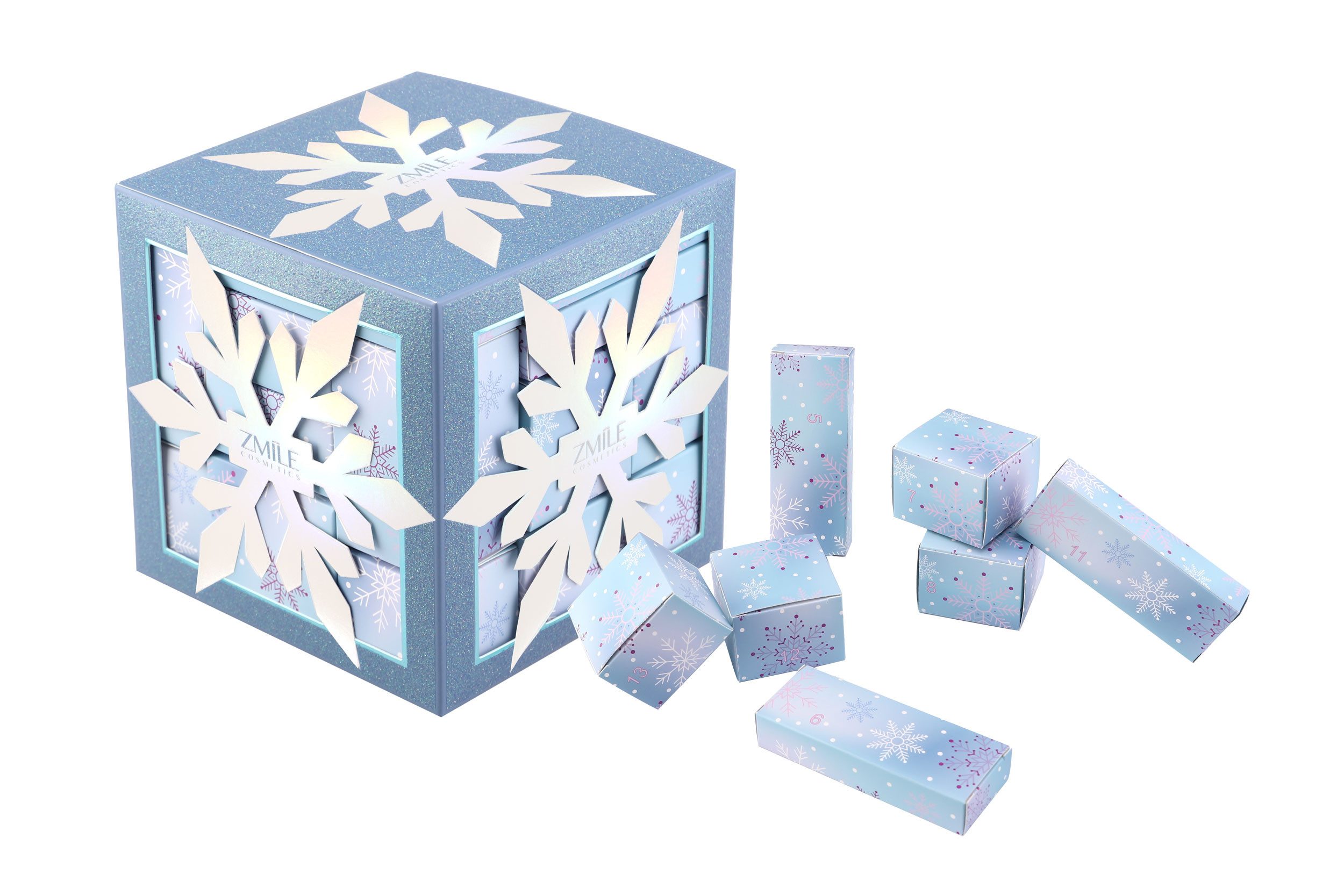 ZMILE COSMETICS Kosmetik-Adventskalender ZMILE COSMETICS Adventskalender Snow Flake Cube frosty white (24-tlg), vegan – Bild 2 von 5