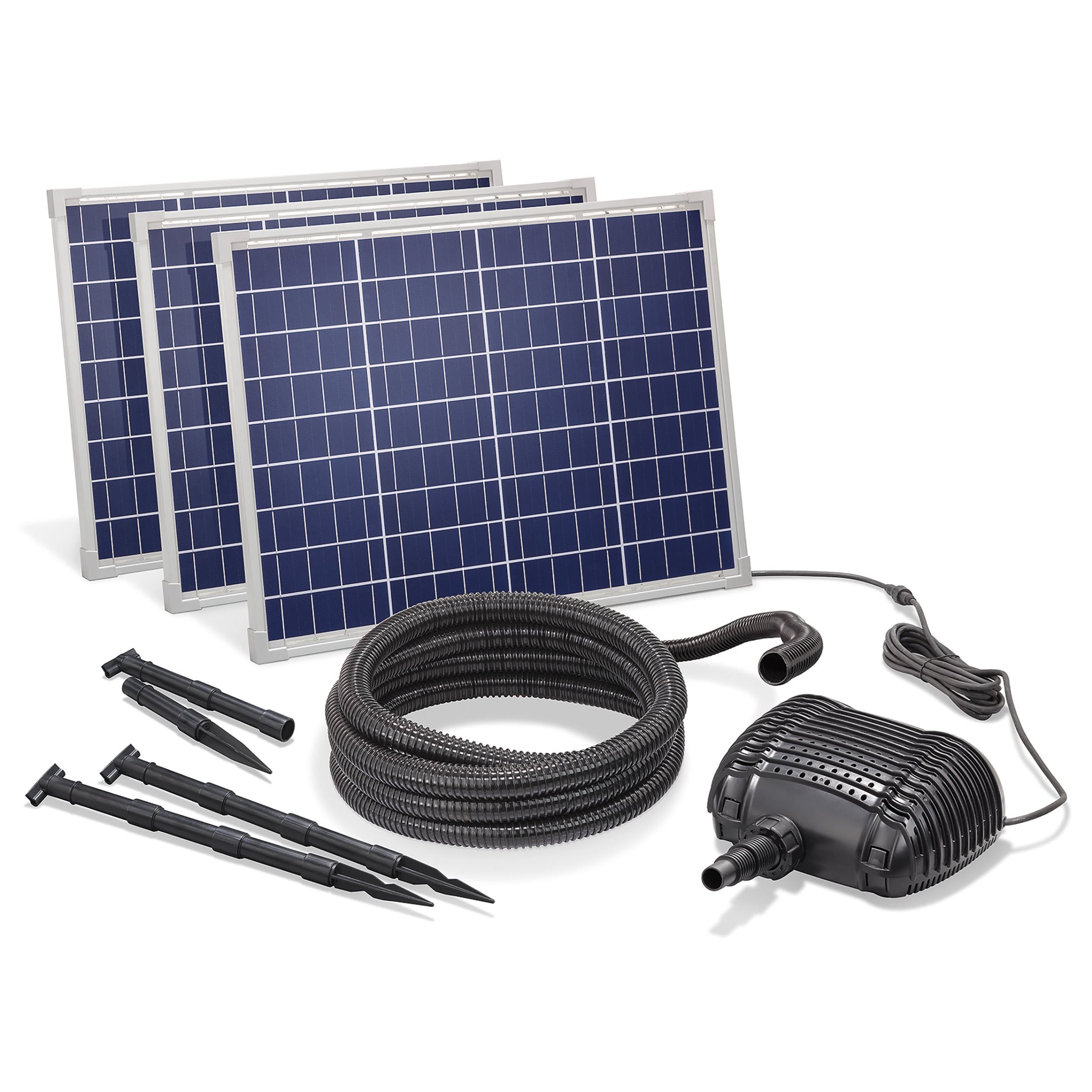 esotec Bachlaufpumpe 150/4300 Solar Bachlaufset Waterfall 4300l/h 3x50Wp Solarmodul 101977 (Komplettset)