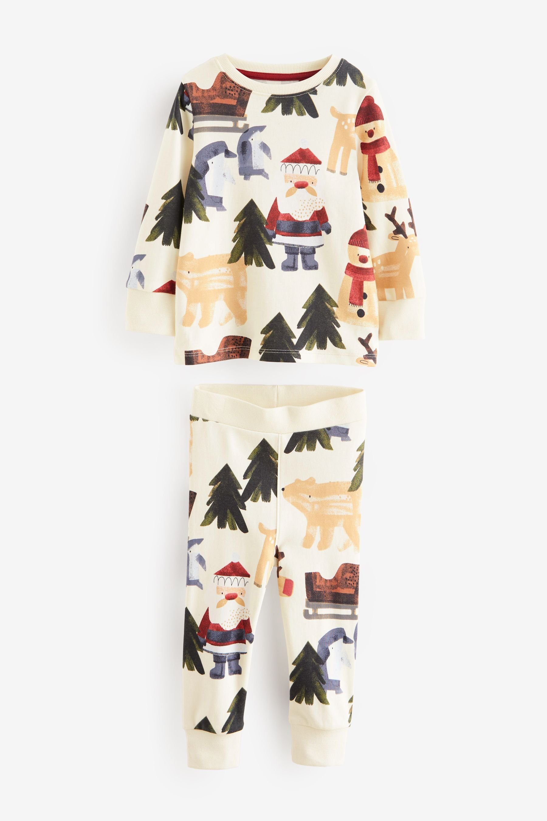 Weihnachtsmotiv mit Next tlg) Kuscheliger (2 Pyjama Schlafanzug