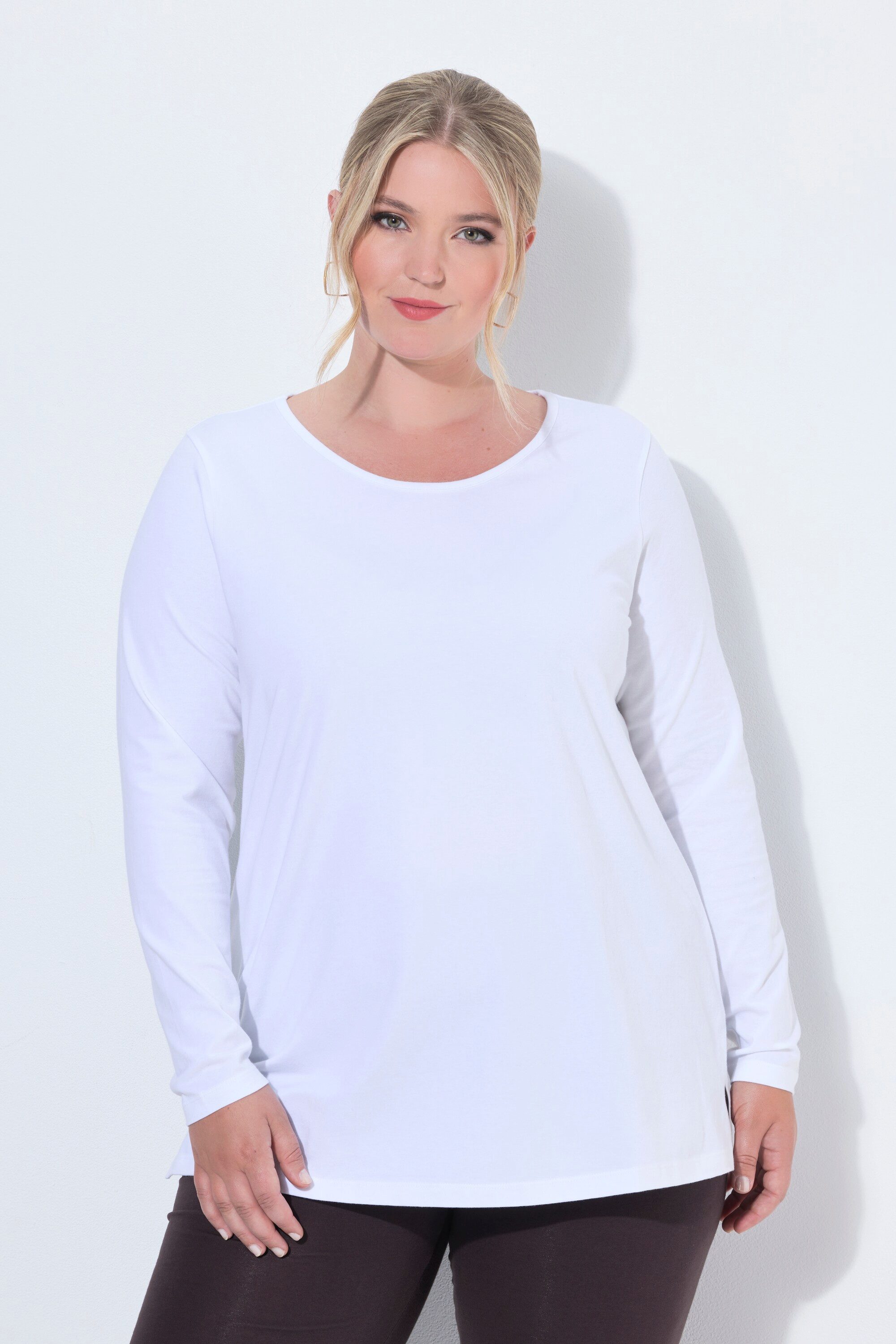 MIAMODA T-Shirt Longsleeve A-Linie Seitenschlitze
