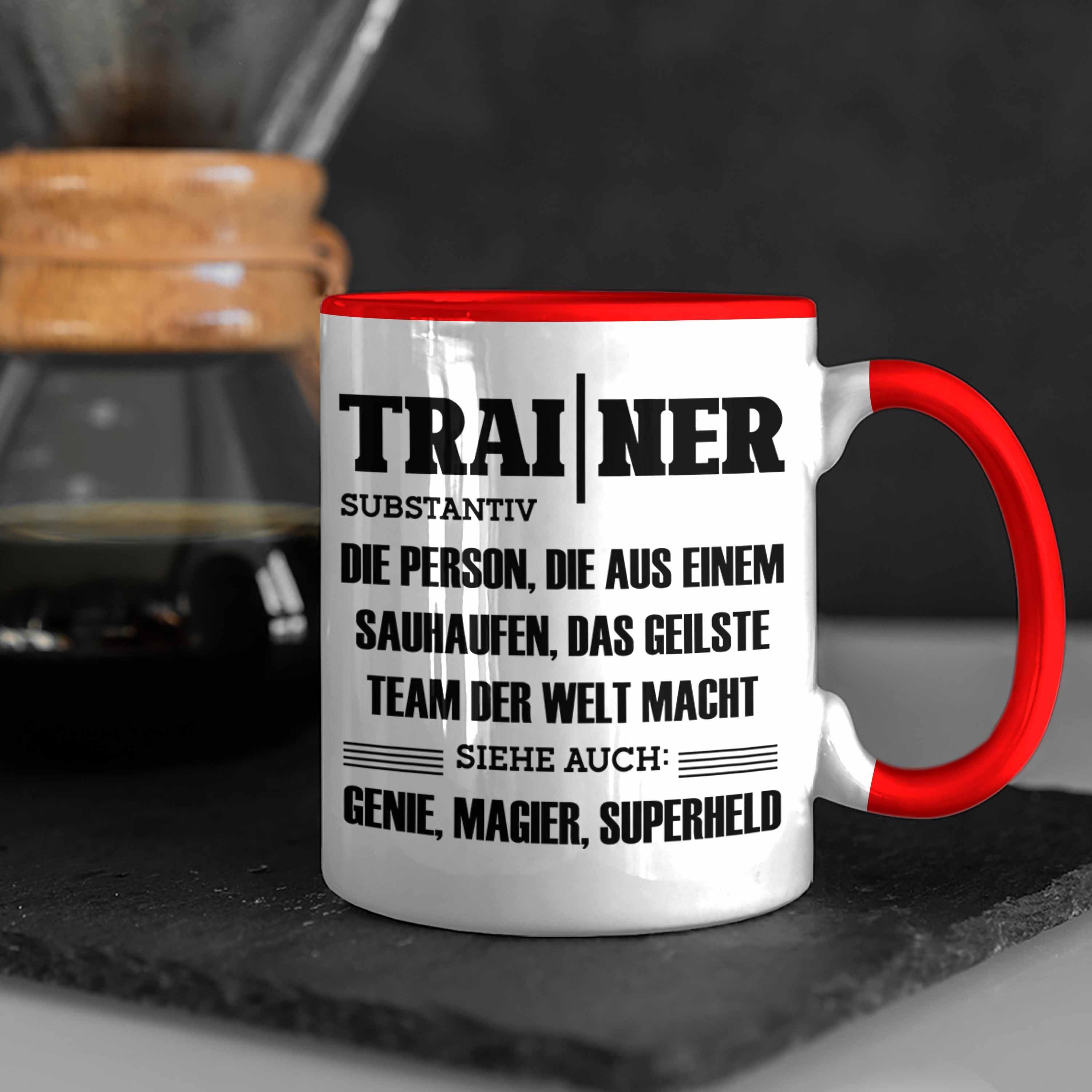 Trendation Tasse Trainer Coach Tasse Rot Spruch Geschenkidee Bester Geschenk