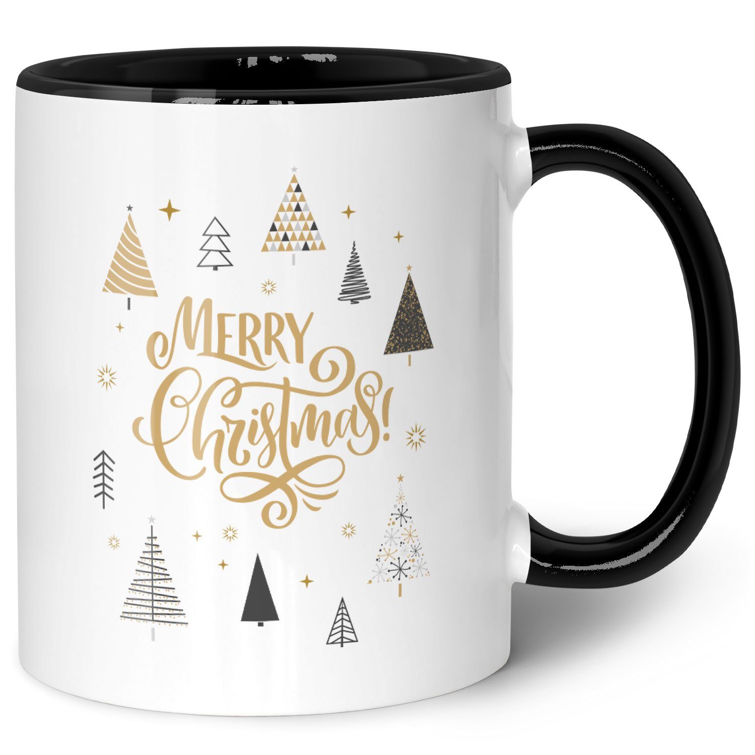 Weihnachtsmotiv Frauen Spülmaschinenfest - & zu GRAVURZEILE Männer Tasse - mit Weihnachten, für Weiß Geschenke Weihnachtsbäume Schwarz - und