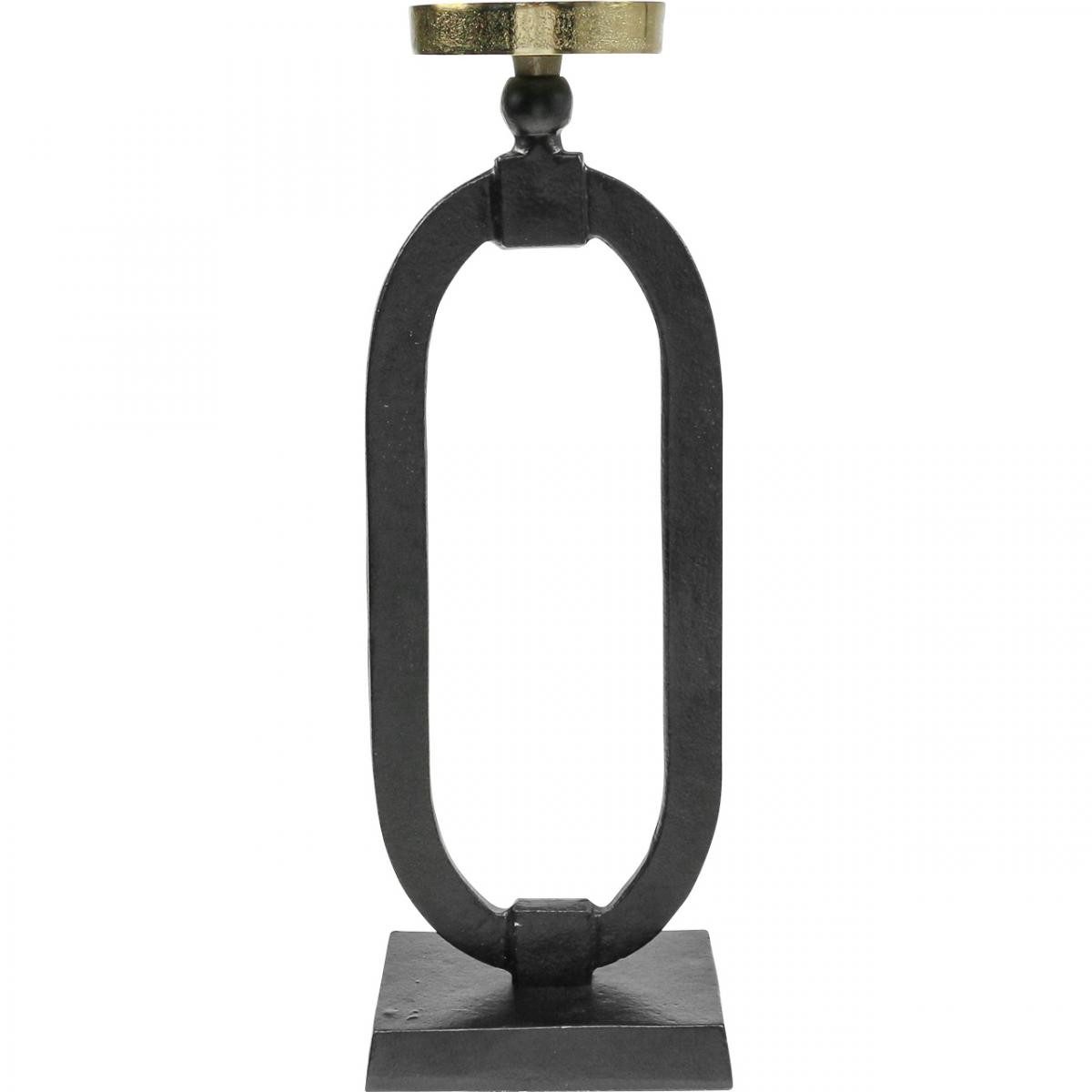 Florists Products Kerzenhalter Eleganter Kerzenhalter Schwarz-Gold im Antik-Stil, Gusseisen