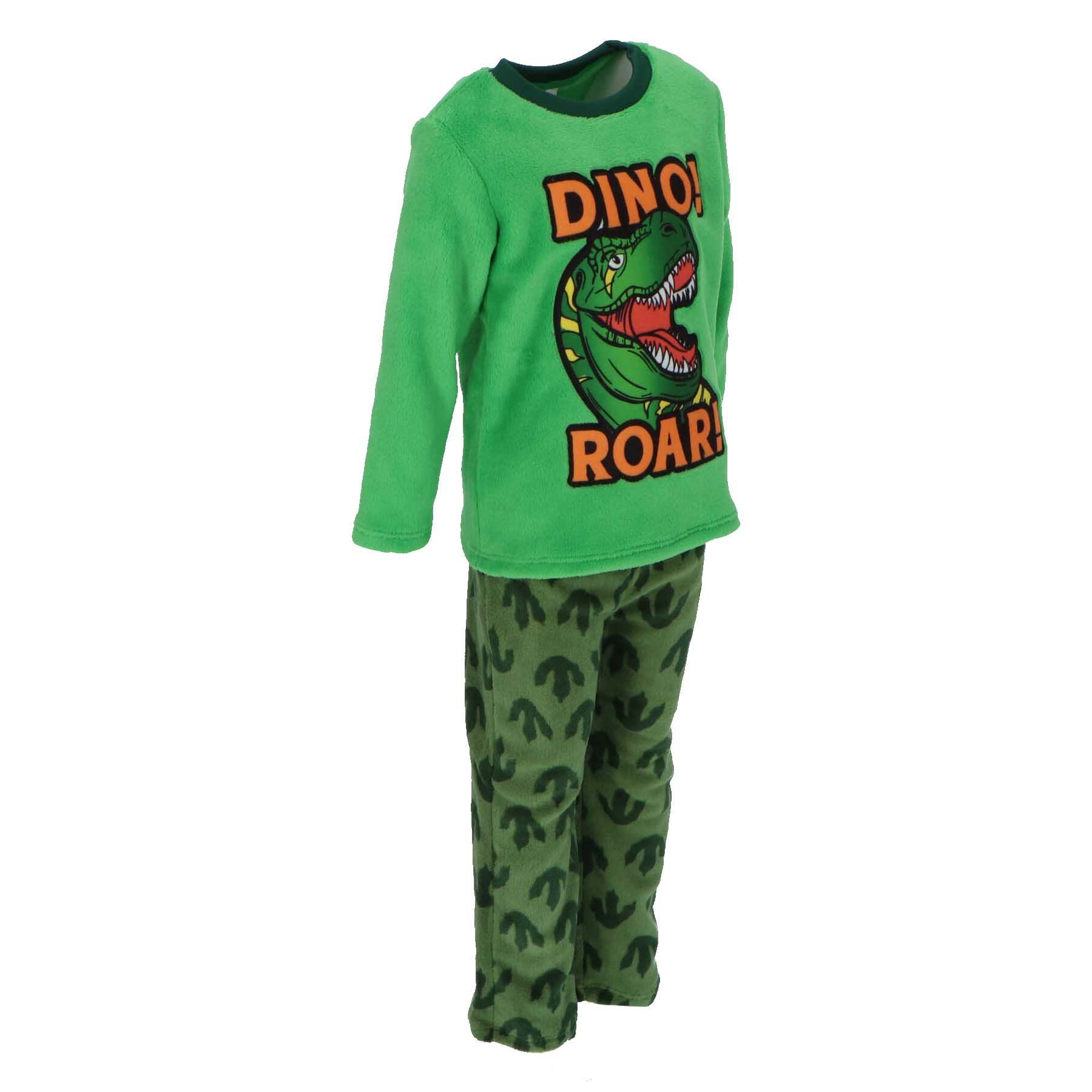 COFI 1453 Schlafanzug Dinoroar Korallen-Fleece Pyjama Weicher u. gemütlicher Schlafanzug – Bild 3 von 3