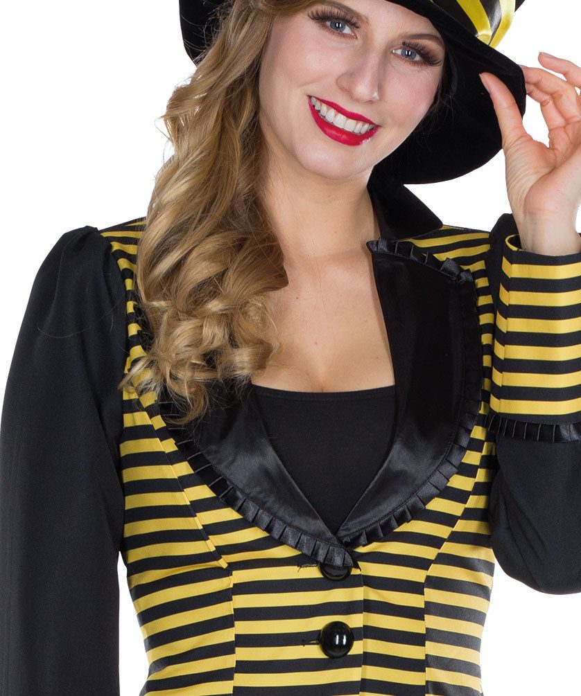 Karneval-Klamotten Kostüm Biene Damen Bienenjacke schwarz gelb, Bienenkönig günstig online kaufen