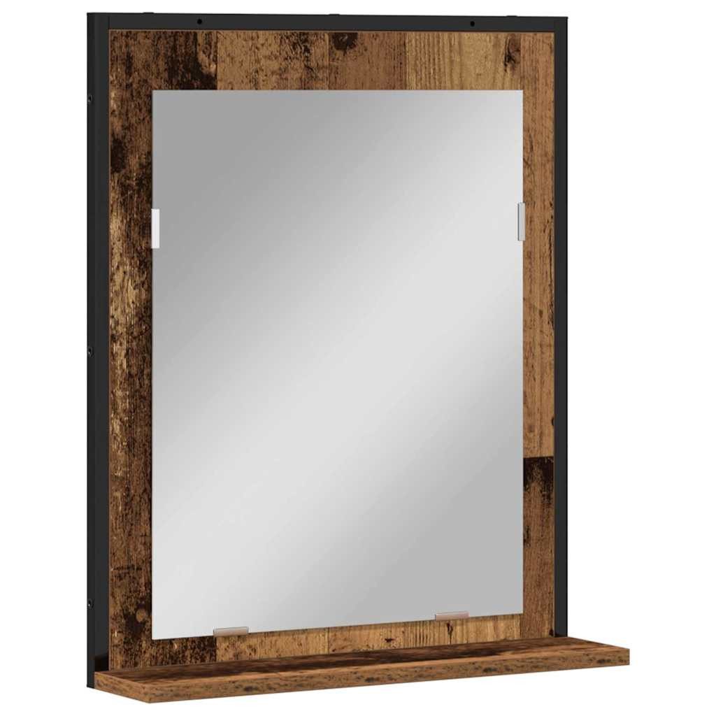 vidaXL Badezimmerspiegelschrank Spiegel Altholz 50 x 12 x 60 cm Glas und engineered Holz (1-St)