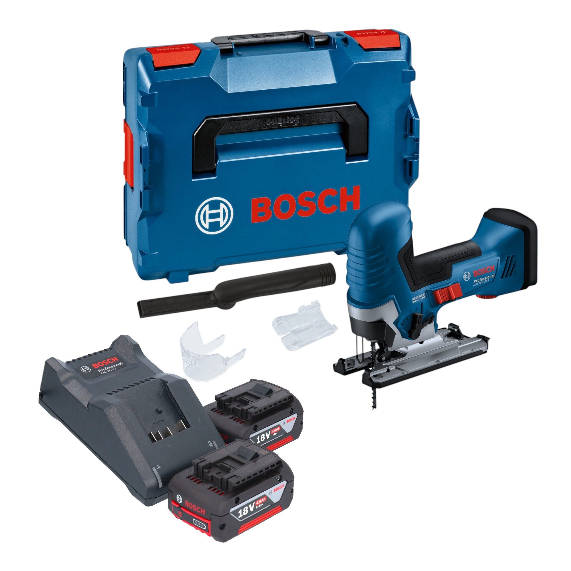 Bosch Professional Akku-Stichsäge GST 18V-125 S Professional Akku Stichsäge 18 V 125 mm Brushless + 2x
