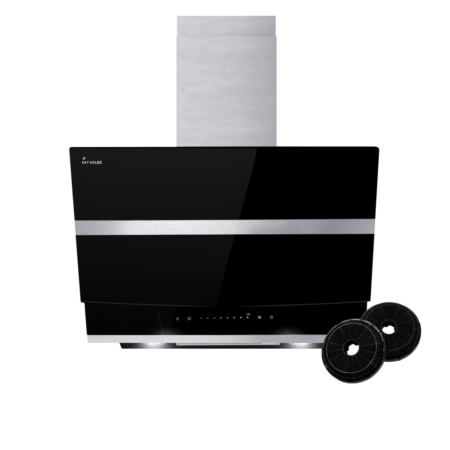 KKT KOLBE Wandhaube Dunstabzugshaube 60cm HERMES6005S Dunstabzugshaube 60cm HERMES6005S, Kopffreihaube / 60cm / Edelstahl / schwarzes Glas / LED / Sensortasten