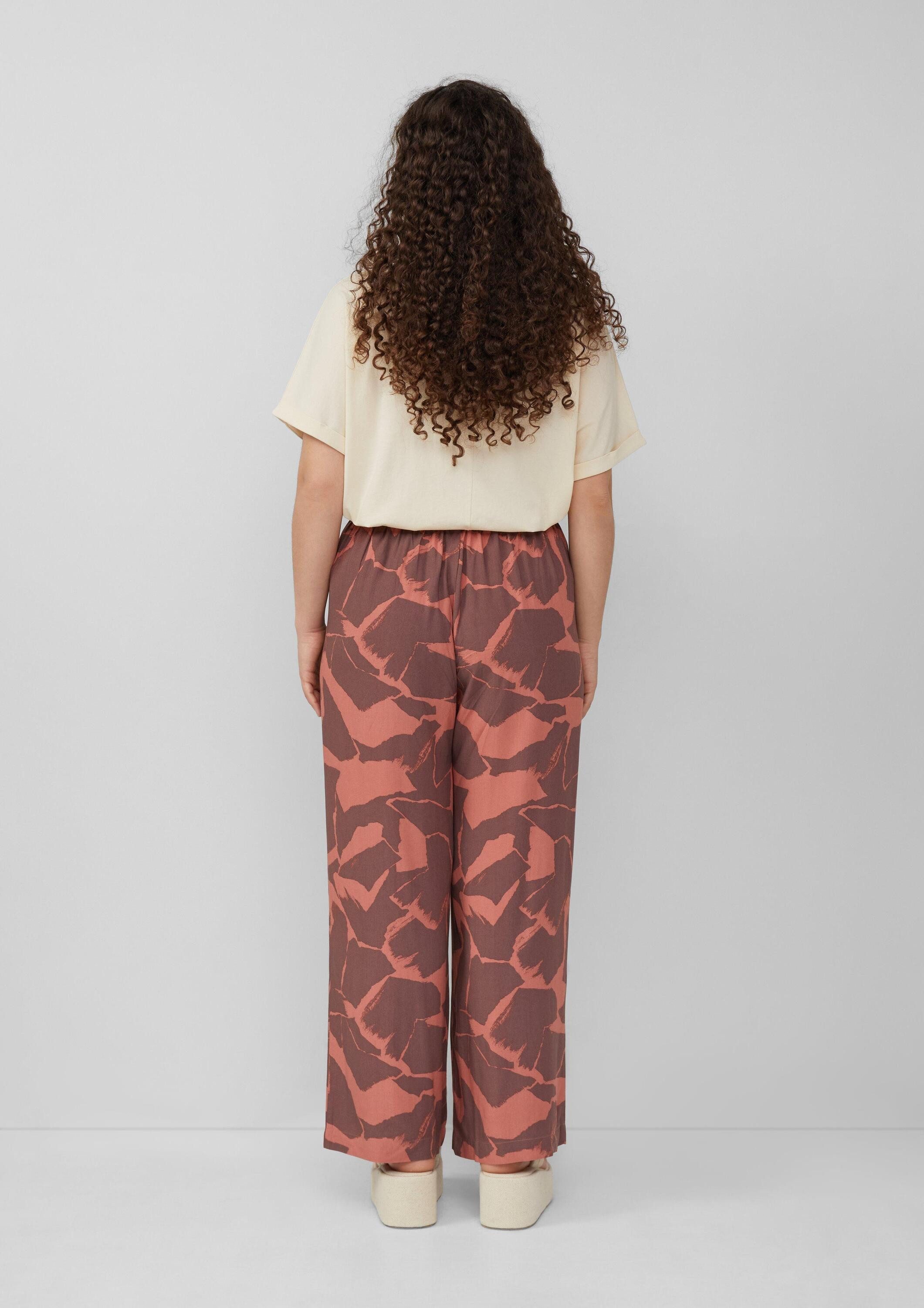 QS Chinos Hose Hose aus Viskose mit All-over-Print
