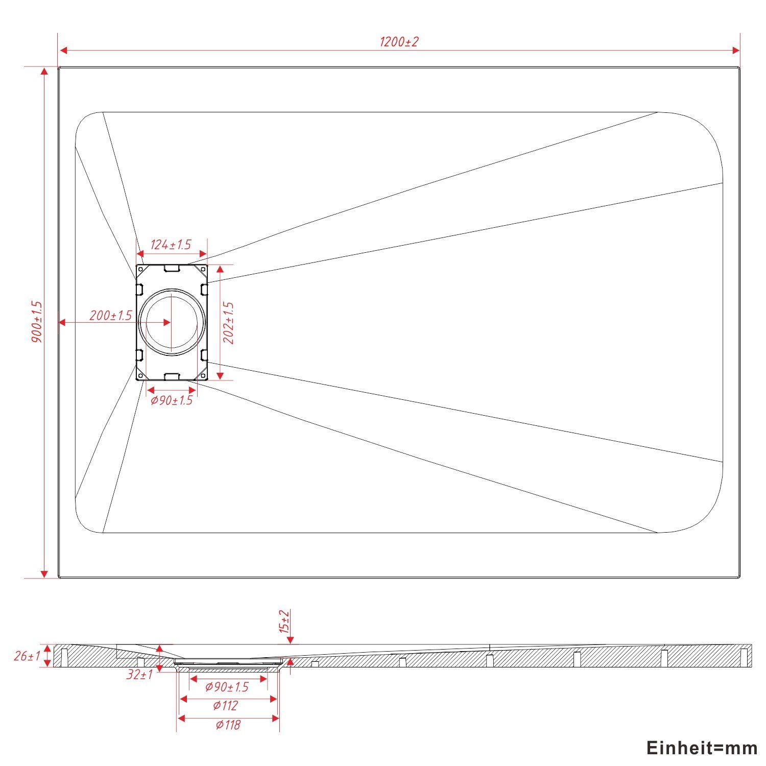 AQUABATOS Rechteckduschwanne Duschwanne 120x90 SMC Duschtasse günstig online kaufen
