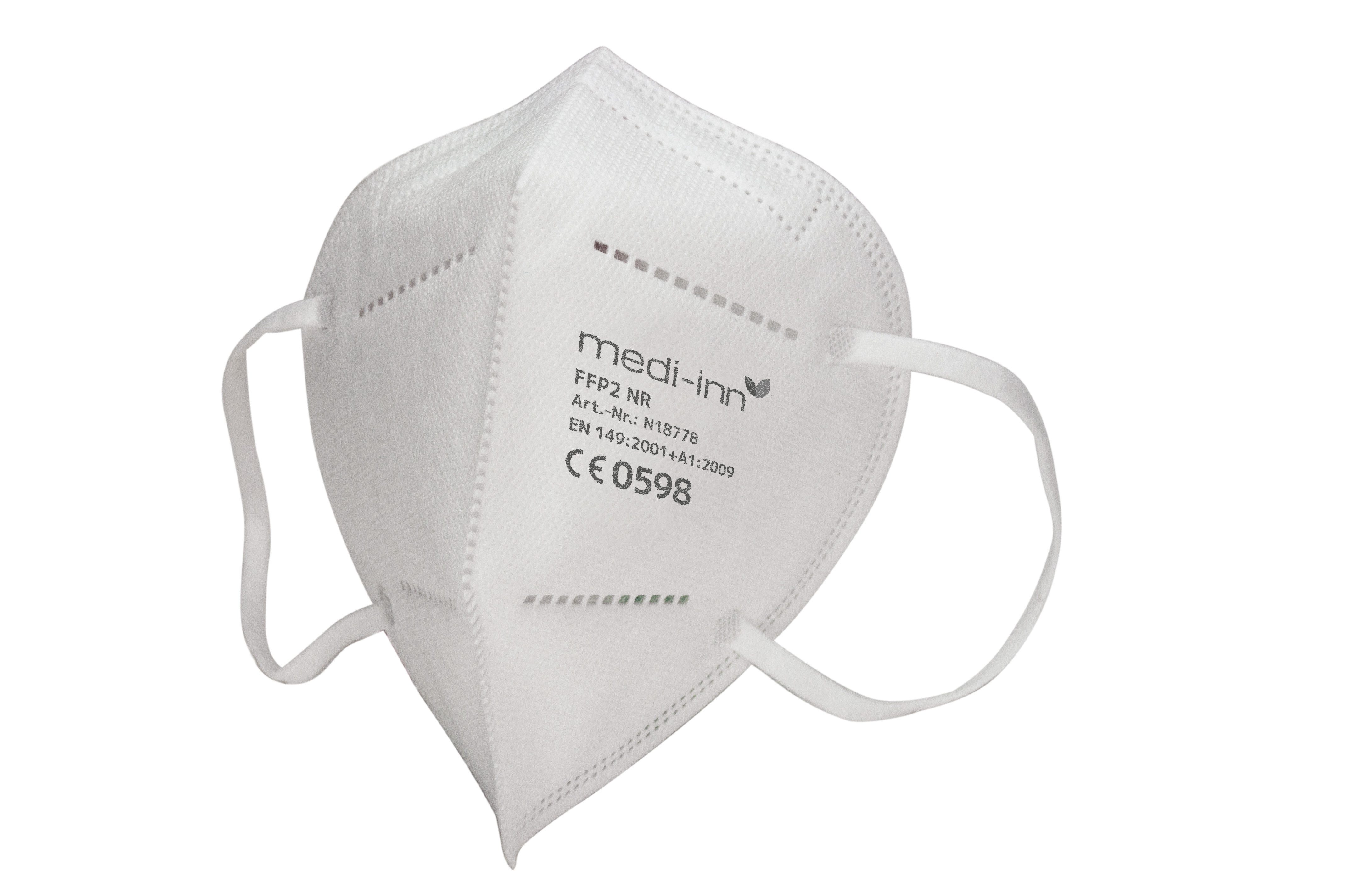 Medi-Inn Filtrierende Halbmasken FFP2 Atemschutzmasken FFP2, weiß, ohne Ventil, 4-lagig