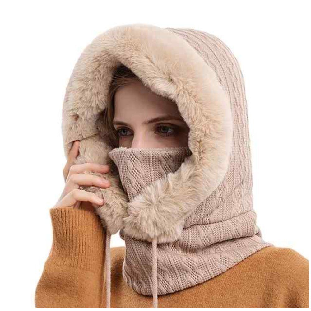 Blusmart Turbanmütze Winterwarme Schalmütze (Warmer und dicker Strickschal, Verkleidung, Windschutzscheibe) Wintersportmützen für Herren …