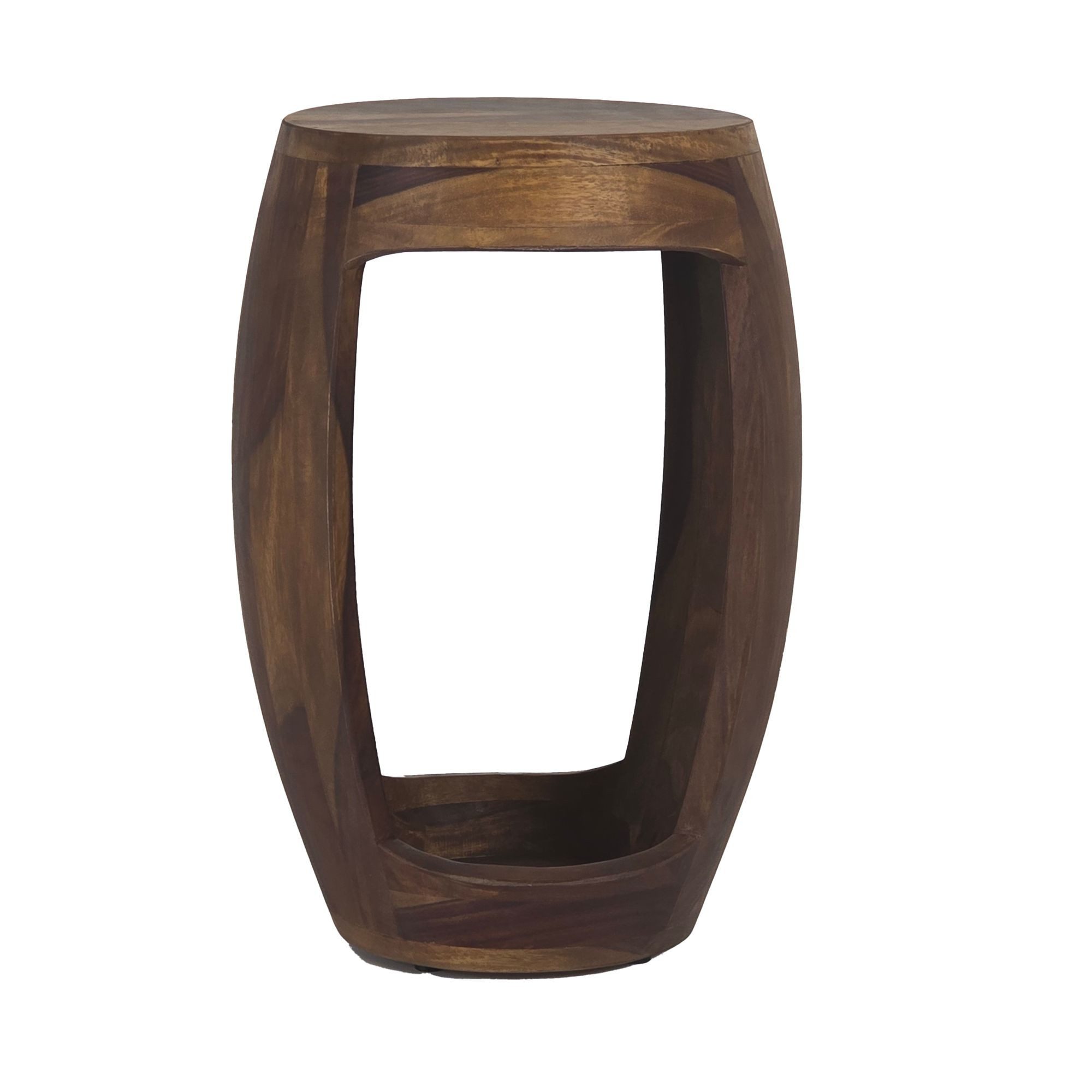 moebelfaktor Beistelltisch Kvalvik, Massivholz, rund, Ø 30 cm, mit Ablage, Sofatisch, Landhaus