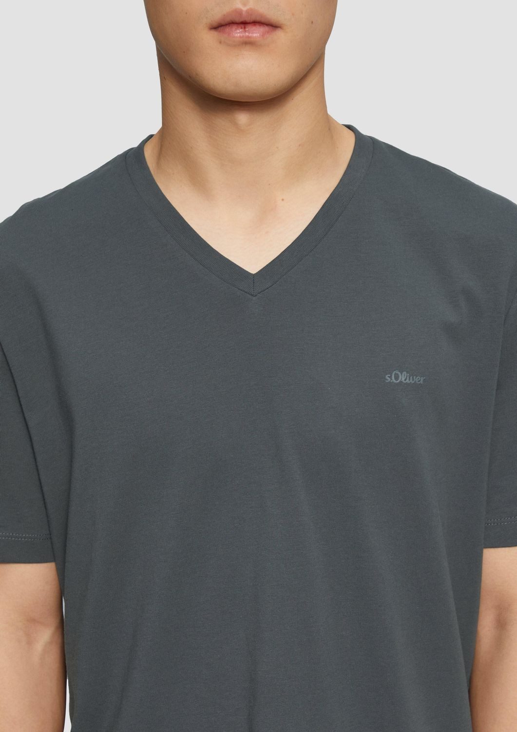 s.Oliver T-Shirt T-Shirt V-Ausschnitt, kurzarm, Baumwolle, günstig online kaufen