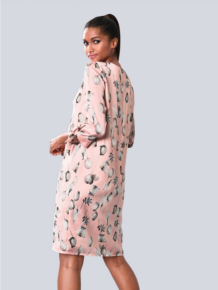 Alba Moda Kleid allover im floralen Muster in rosa