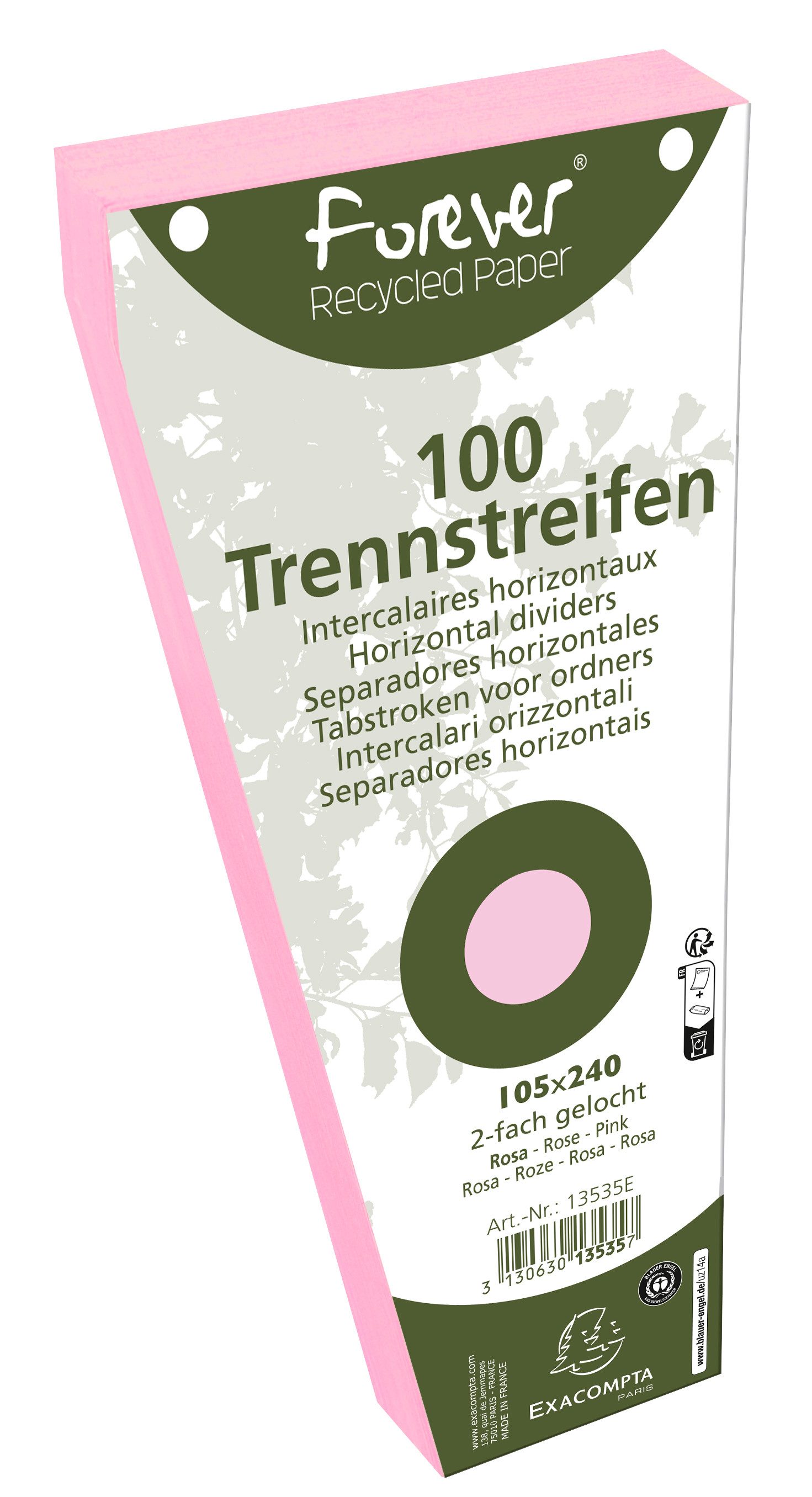 EXACOMPTA Trennstreifen Exacompta Trennstreifen RC trapez rosa 120st