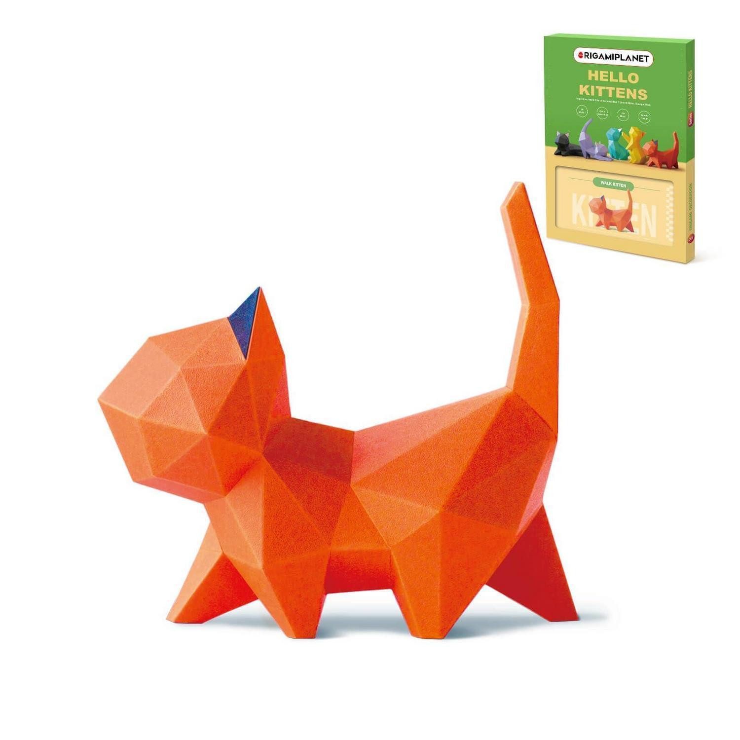 LuxusKollektion 3D-Puzzle 3D Papiermodell Katze, orange, Puzzleteile