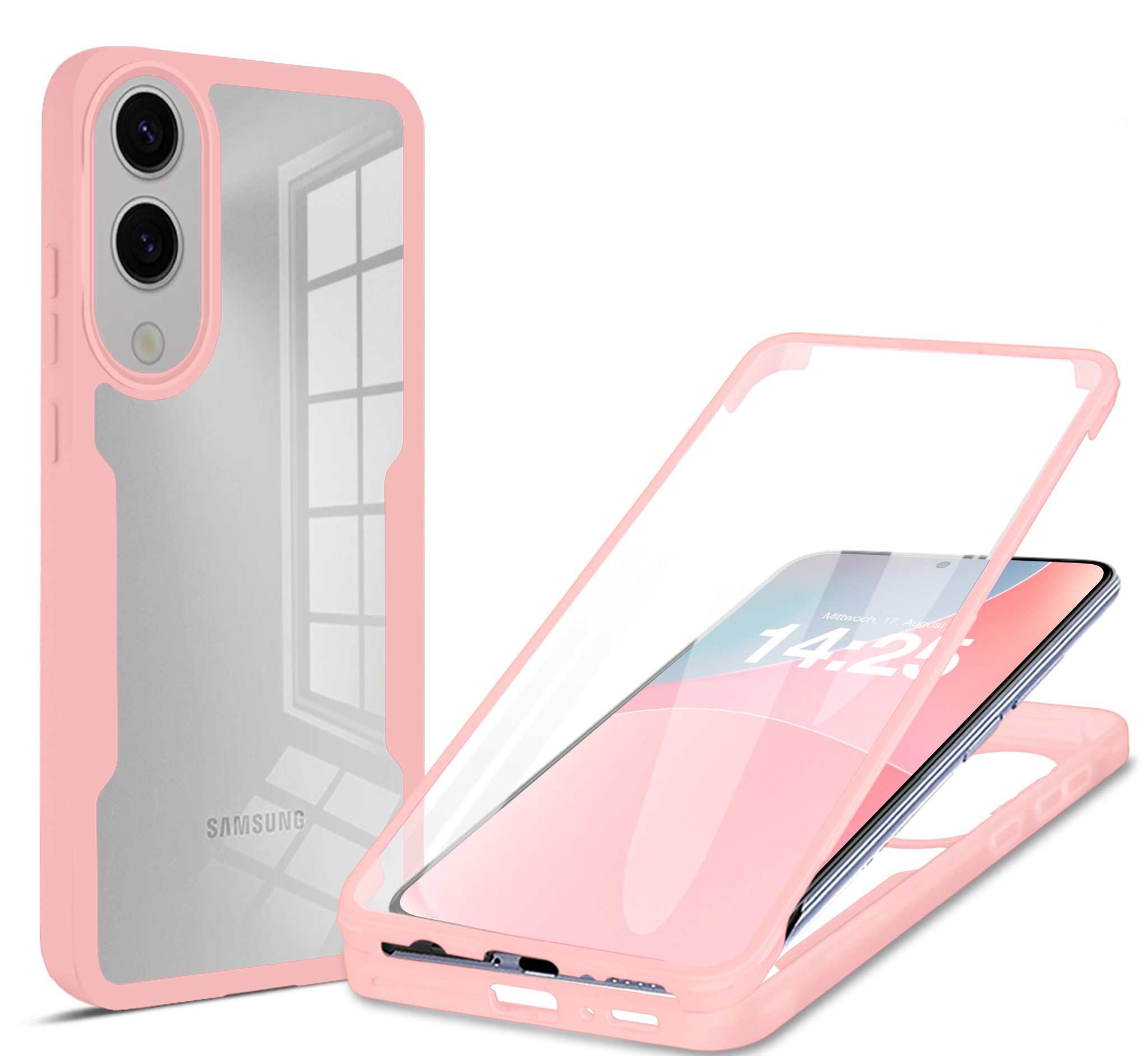 Tec-Expert Handyhülle 360 Grad Hülle für Samsung Galaxy S25 Edge 6.66 Zoll, 6.66, Rundum Schutz Cover Case Hülle robust