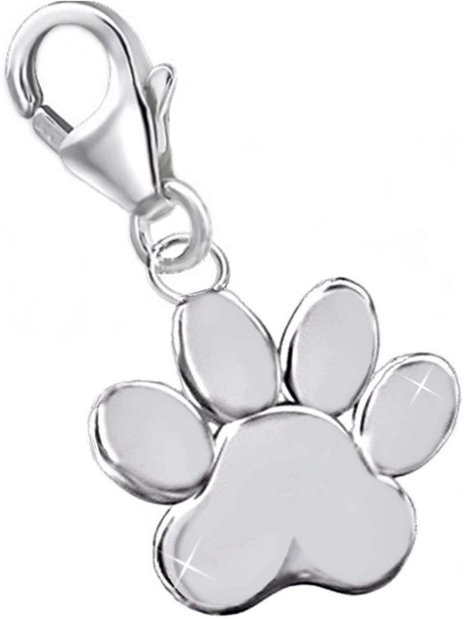 Charm-Einhänger Pfote Karabiner Charm Anhänger 925 Sterling-Silber