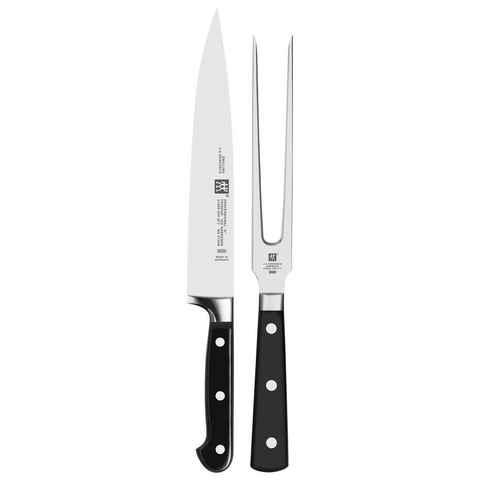 Zwilling Messer-Set Pro (Set, 2-tlg., 1 Fleischmesser (20 cm), 1 Fleischgabel (18 cm), Edelstahl 18/10, aus einem Stück geschmiedet
