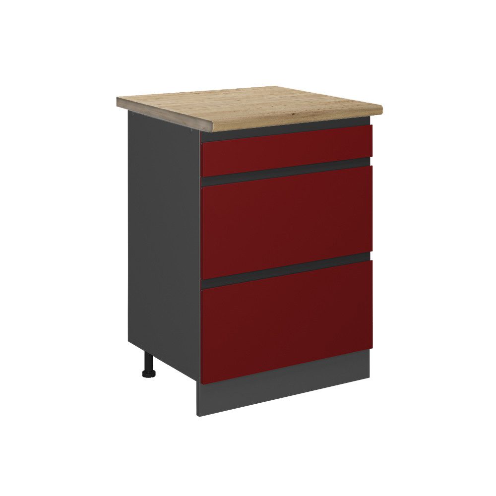 Vicco Unterschrank R-Line, Rot/Anthrazit, 60 cm günstig online kaufen